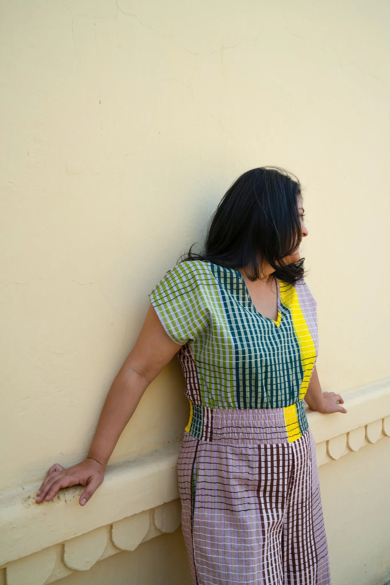 MARIE CINCH JUMPER | INK GRID sold by Rujuta Sheth product image thumbnail 2