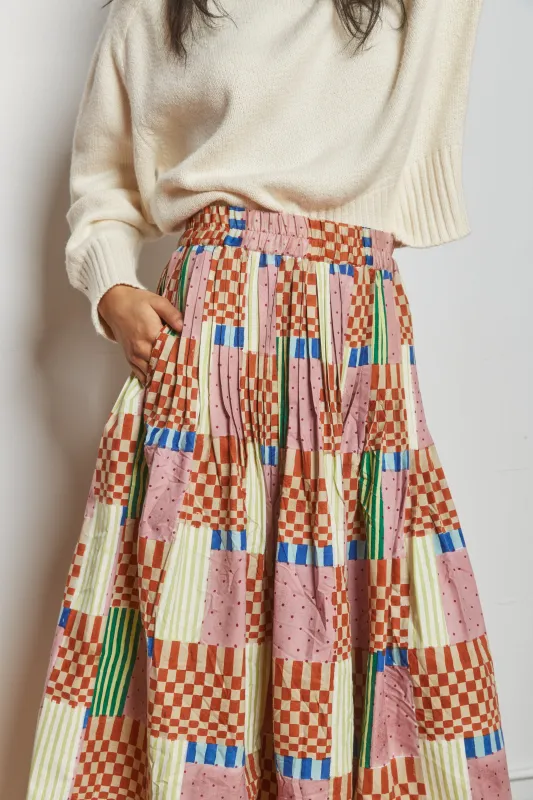 RHYTHEM SKIRT | CHECK MATE sold by Rujuta Sheth