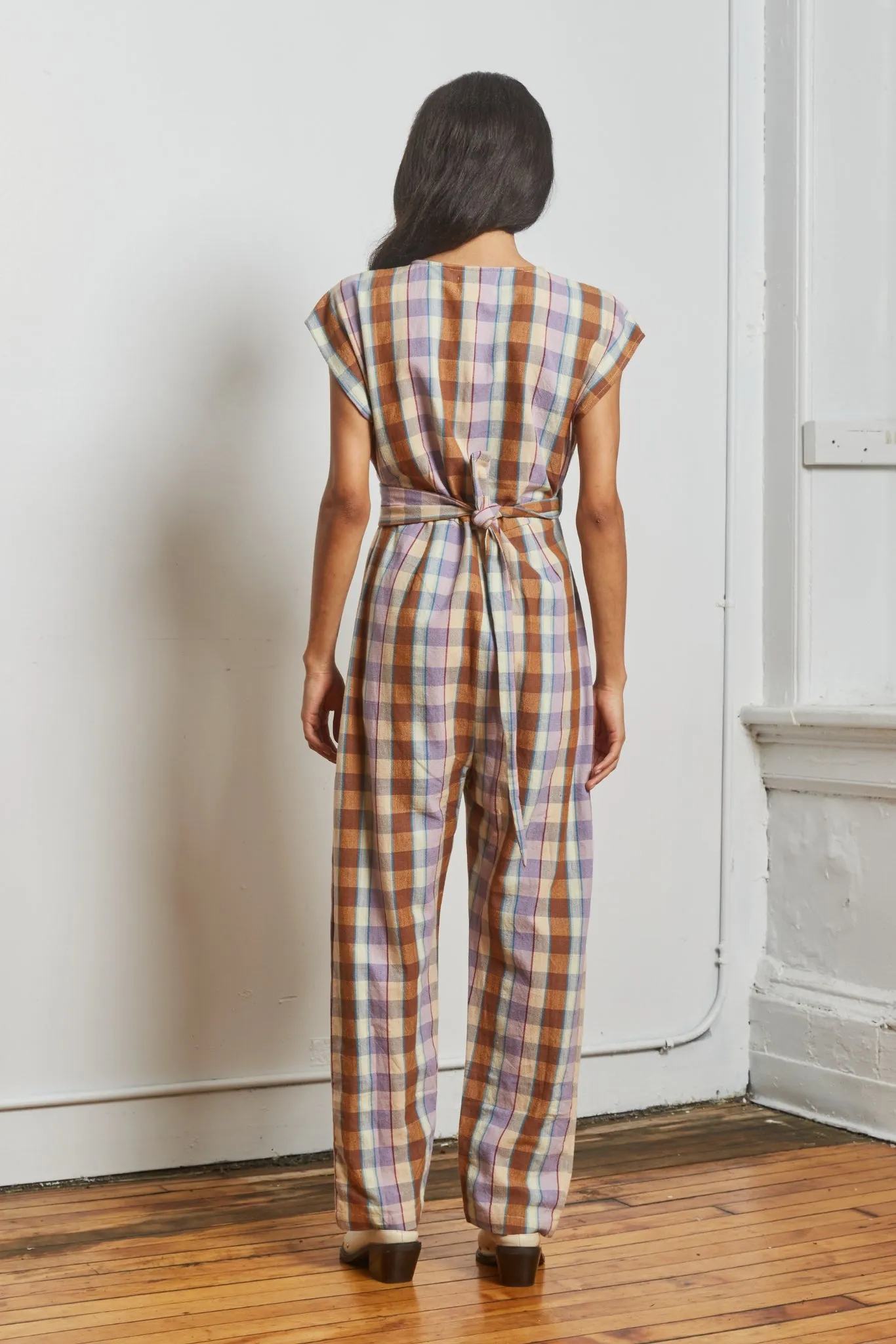 VENUS WRAP JUMPER | CHESTNUT CHEX sold by Rujuta Sheth product image thumbnail 5