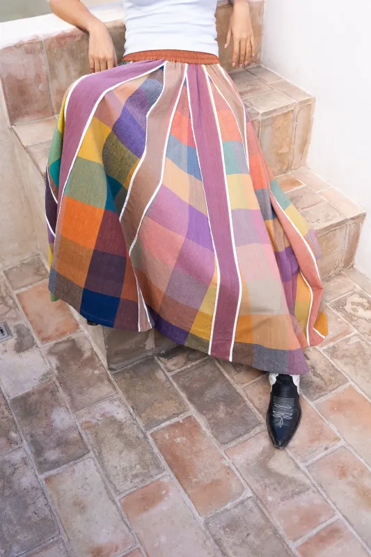 KATE SKIRT | CONFETTI CHEX X STRIPES sold by Rujuta Sheth