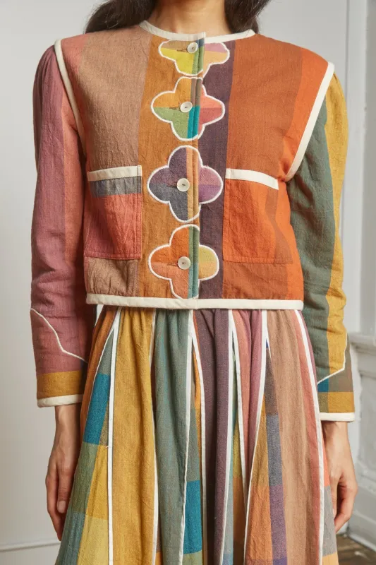 FLEUR JACKET | CONFETTI CHEX X STRIPES sold by Rujuta Sheth