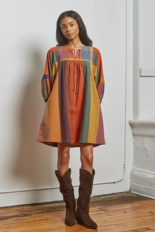 RORY DRESS | CONFETTI CHEX X STRIPES sold by Rujuta Sheth