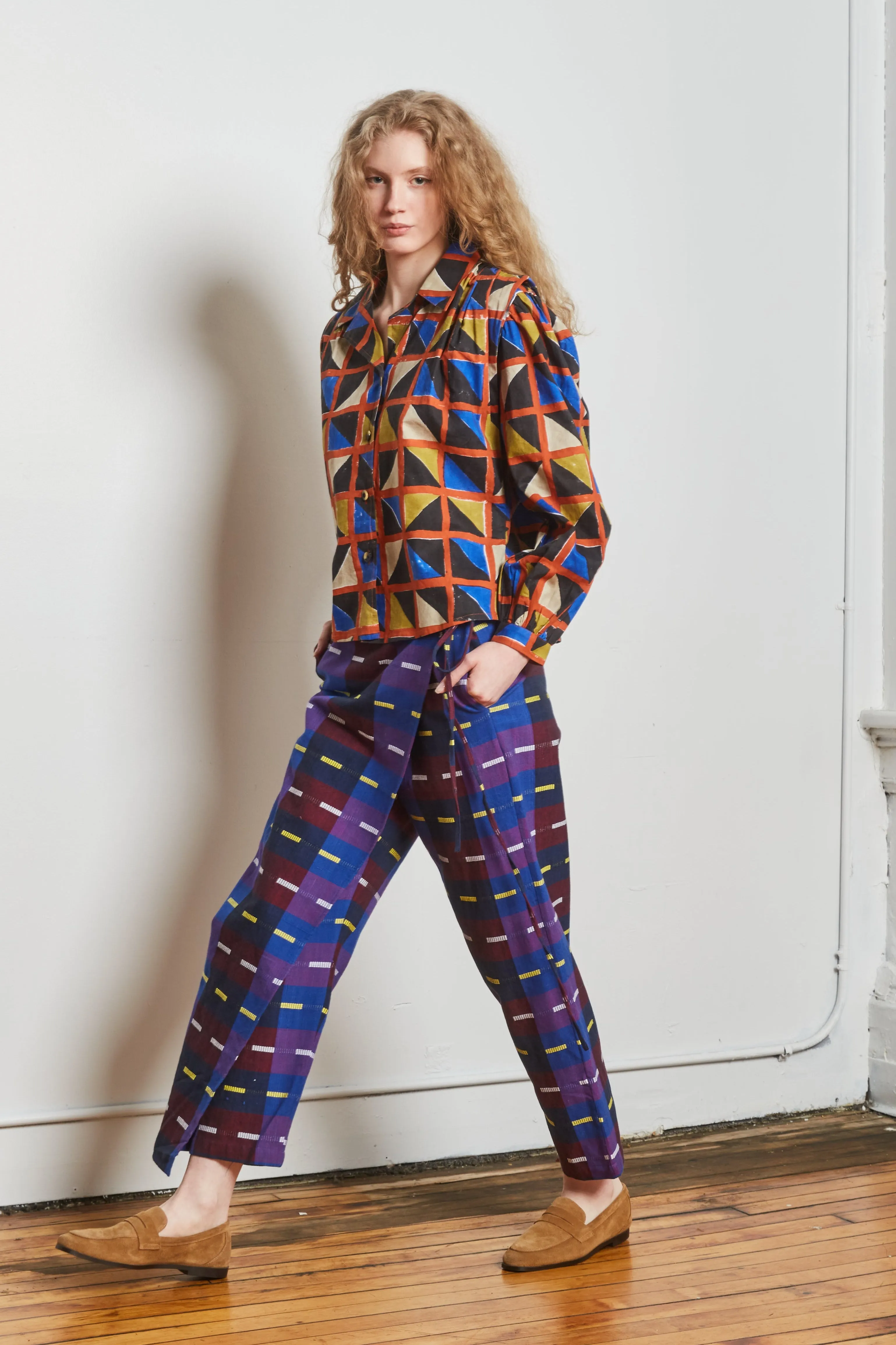 HALF WRAP PANT | GALAXY CHEX sold by Rujuta Sheth product image thumbnail 4