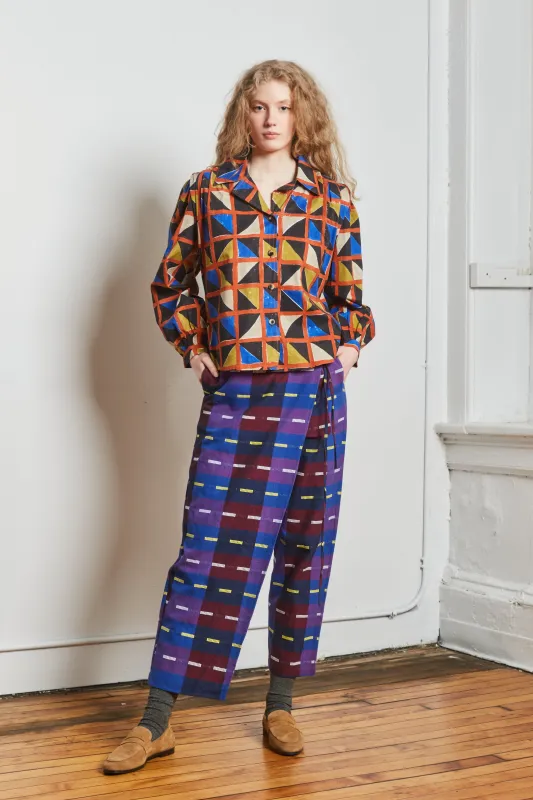 HALF WRAP PANT | GALAXY CHEX sold by Rujuta Sheth