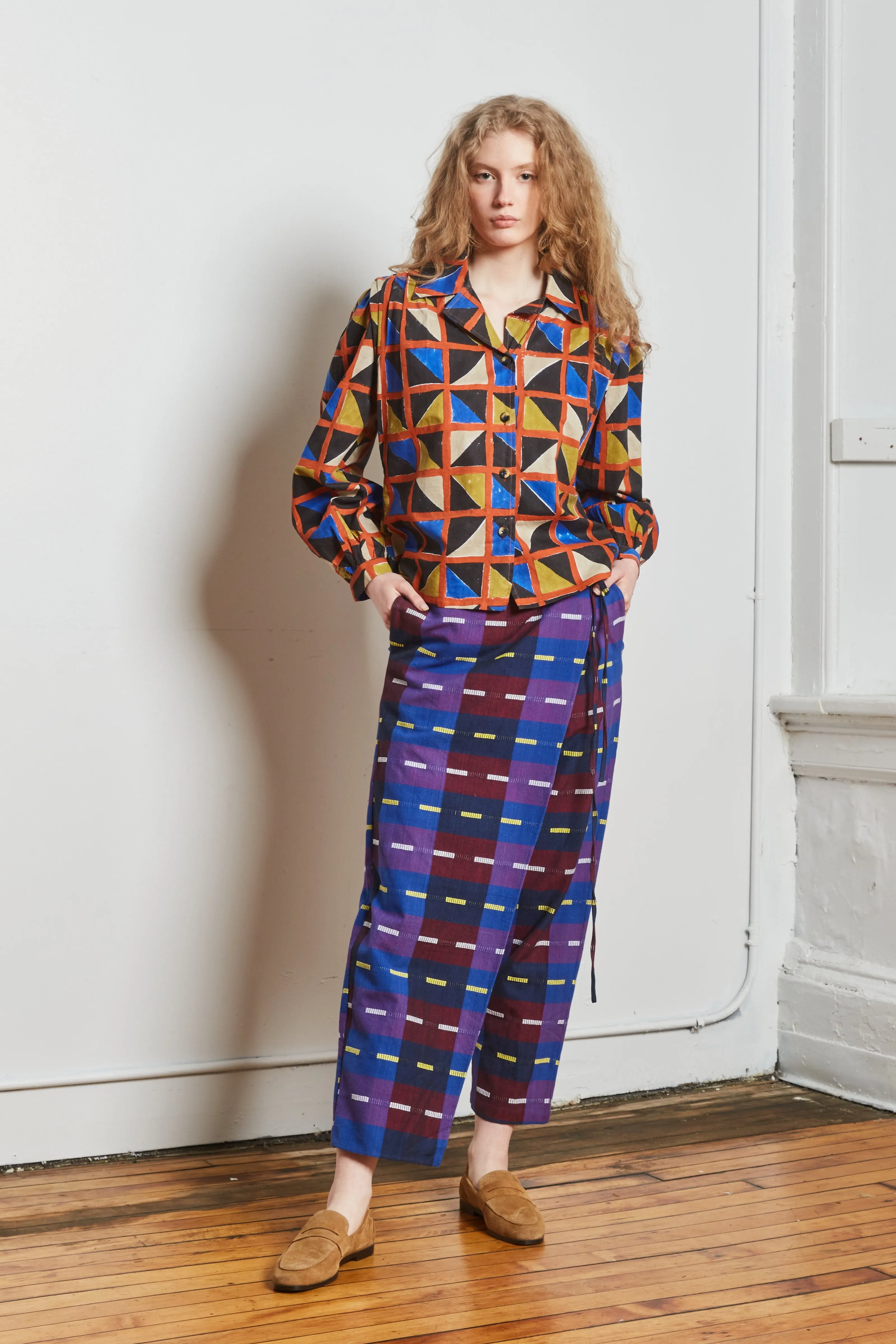 HALF WRAP PANT | GALAXY CHEX sold by Rujuta Sheth product image thumbnail 3