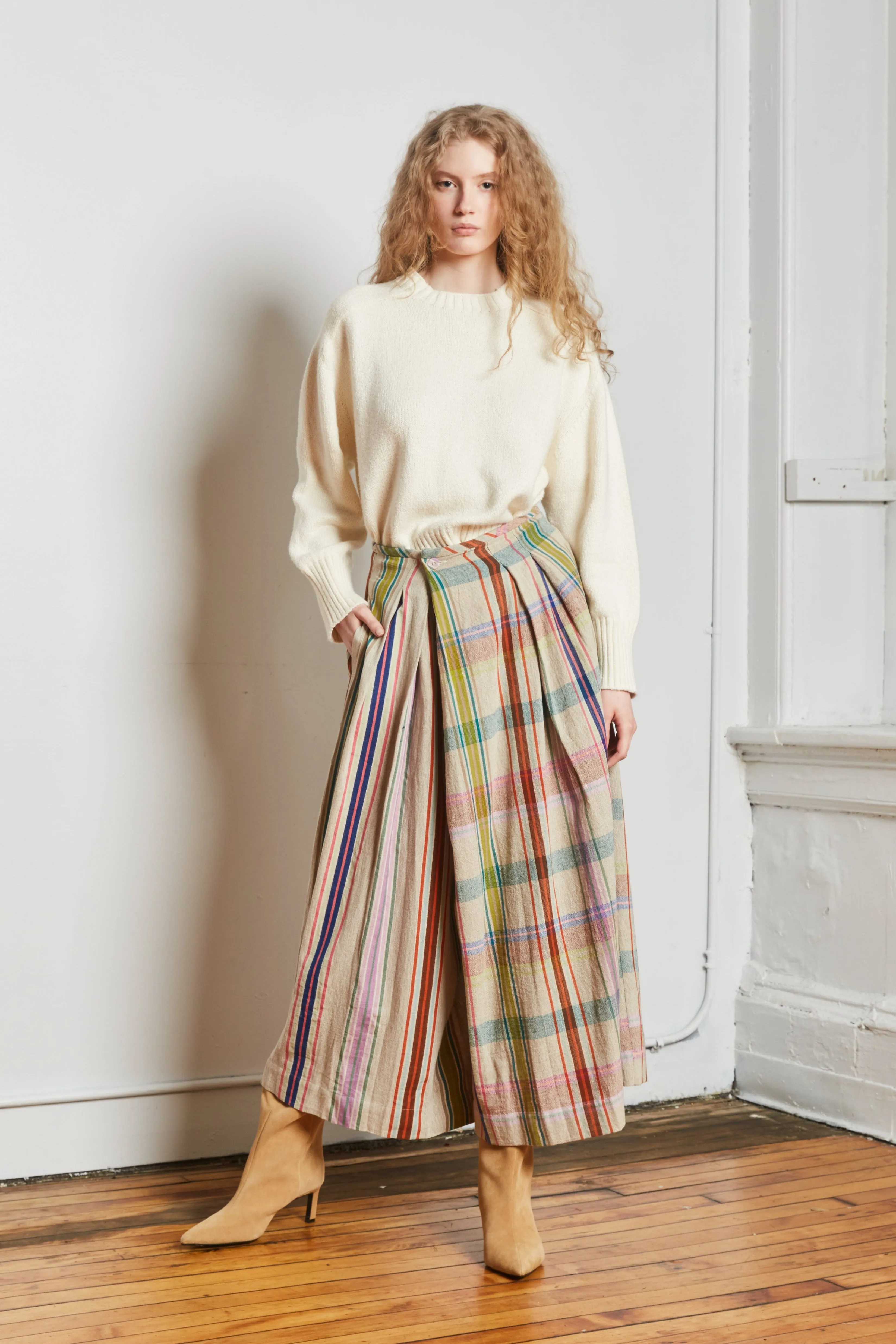 FRIDA PANTS | KULFI CHEX X STRIPES sold by Rujuta Sheth