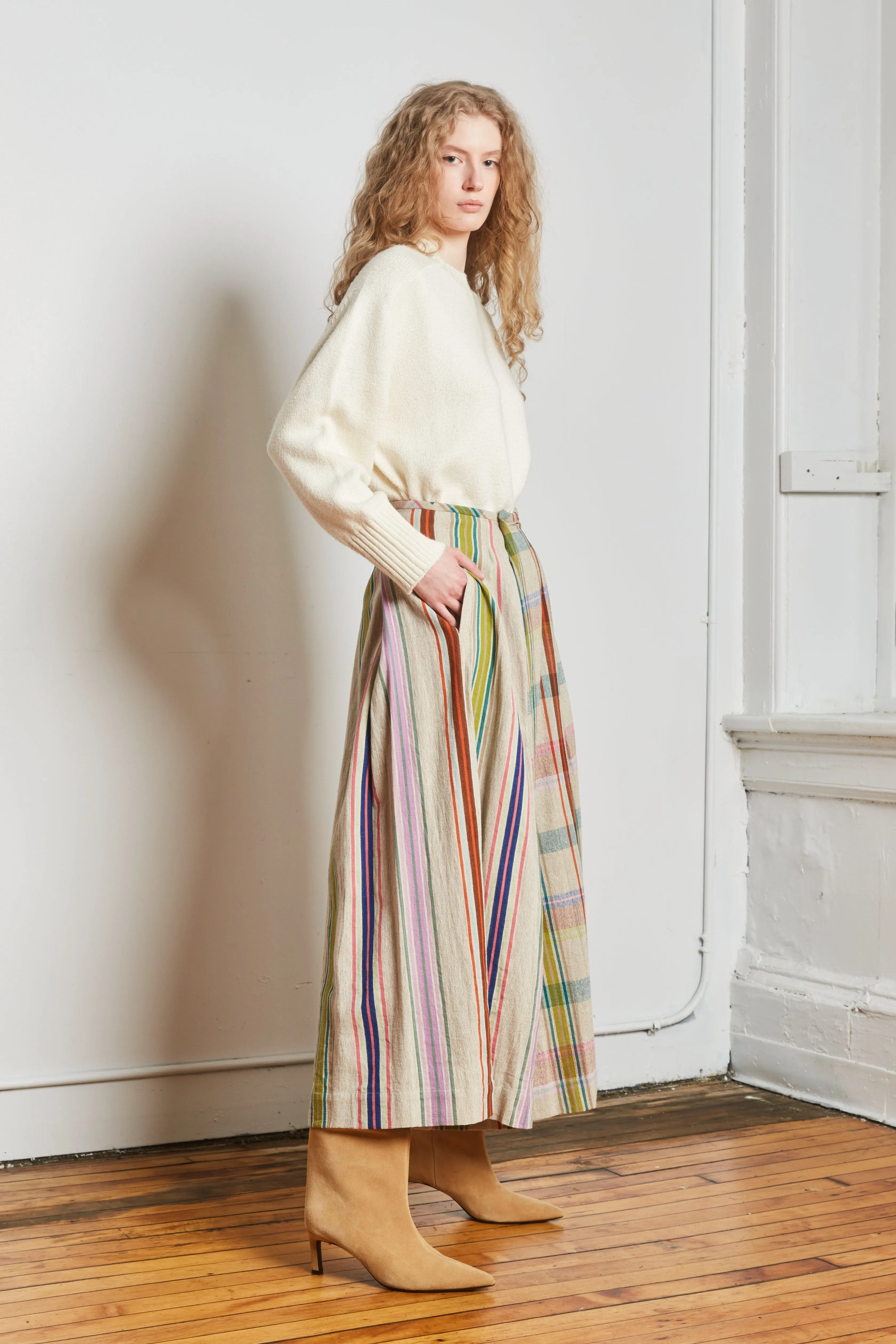 FRIDA PANTS | KULFI CHEX X STRIPES sold by Rujuta Sheth product image thumbnail 4