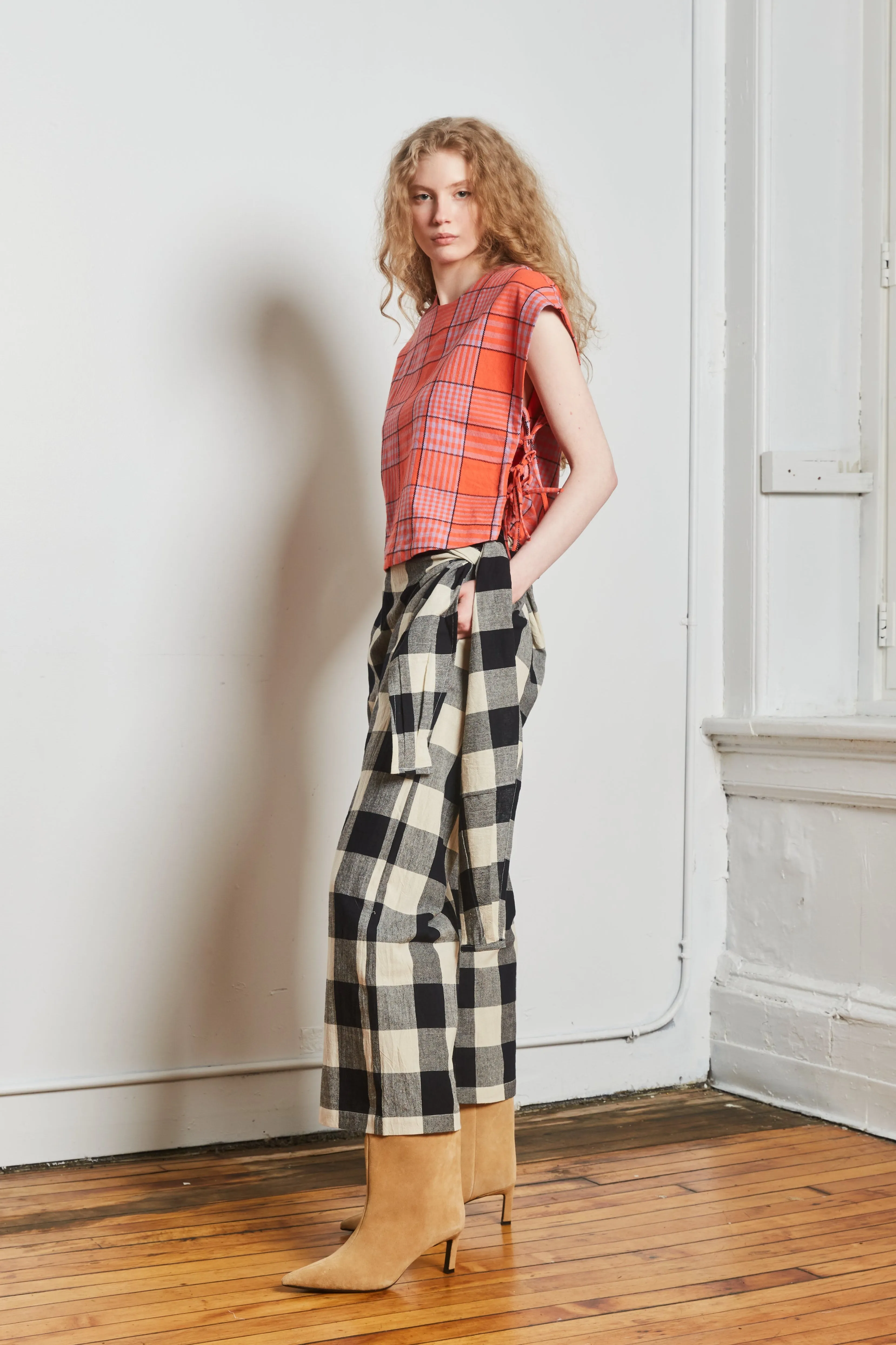 DAYNA TOP | HIBISCUS GRID sold by Rujuta Sheth product image thumbnail 3