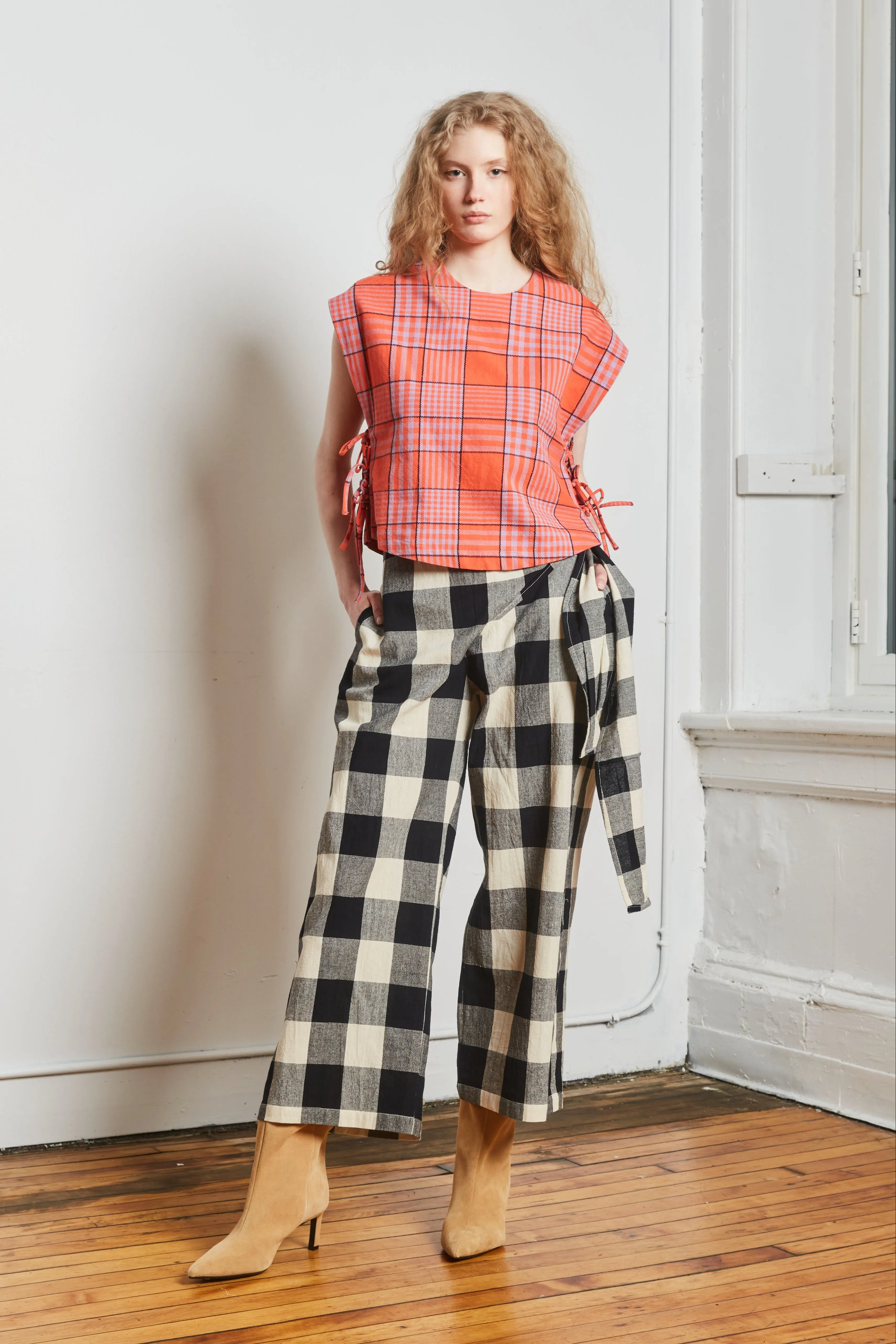 DAYNA TOP | HIBISCUS GRID sold by Rujuta Sheth