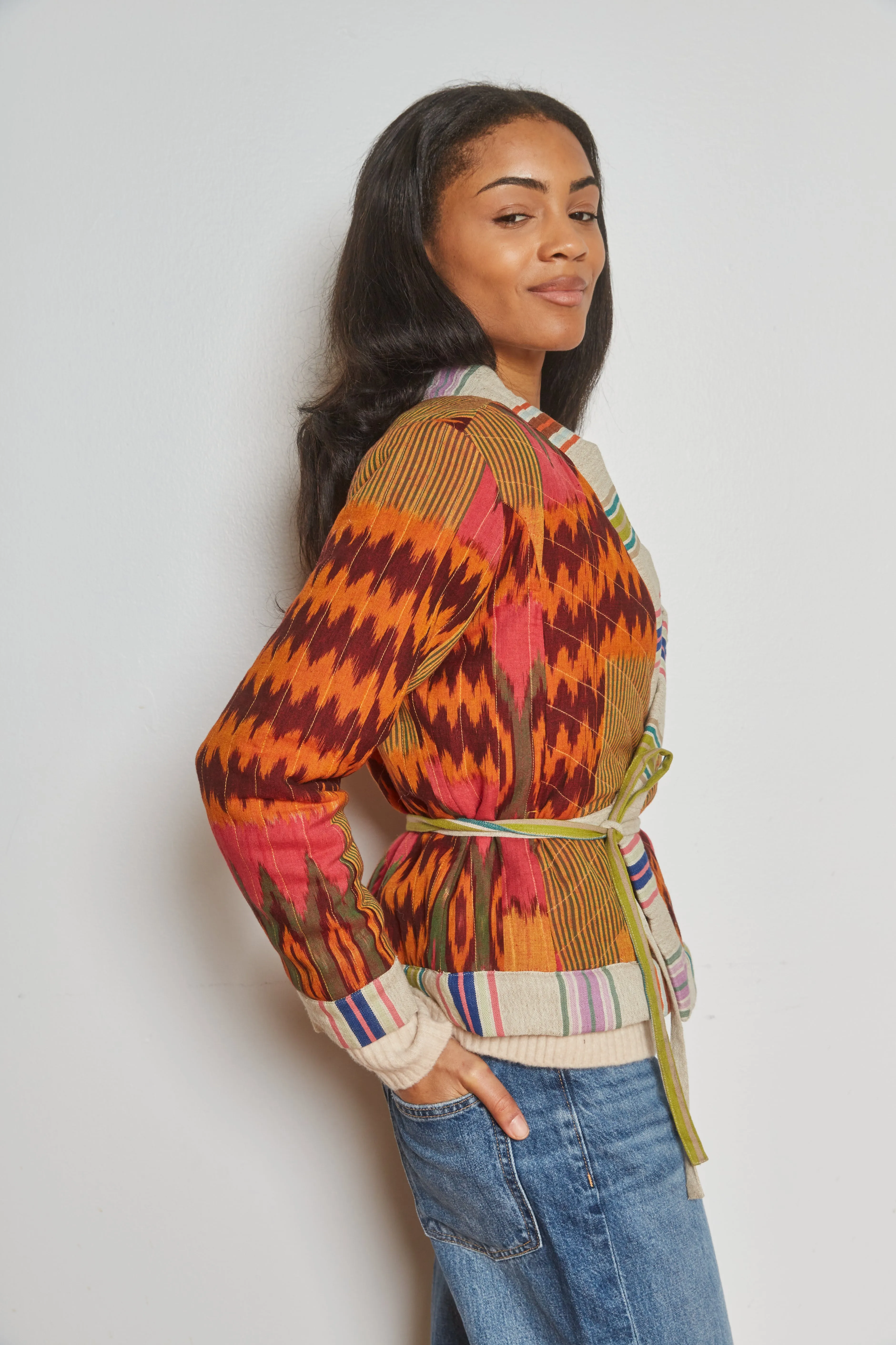 MIRAGE JACKET | MYSTIC IKAT X NOIR BLOSSOM sold by Rujuta Sheth product image thumbnail 5