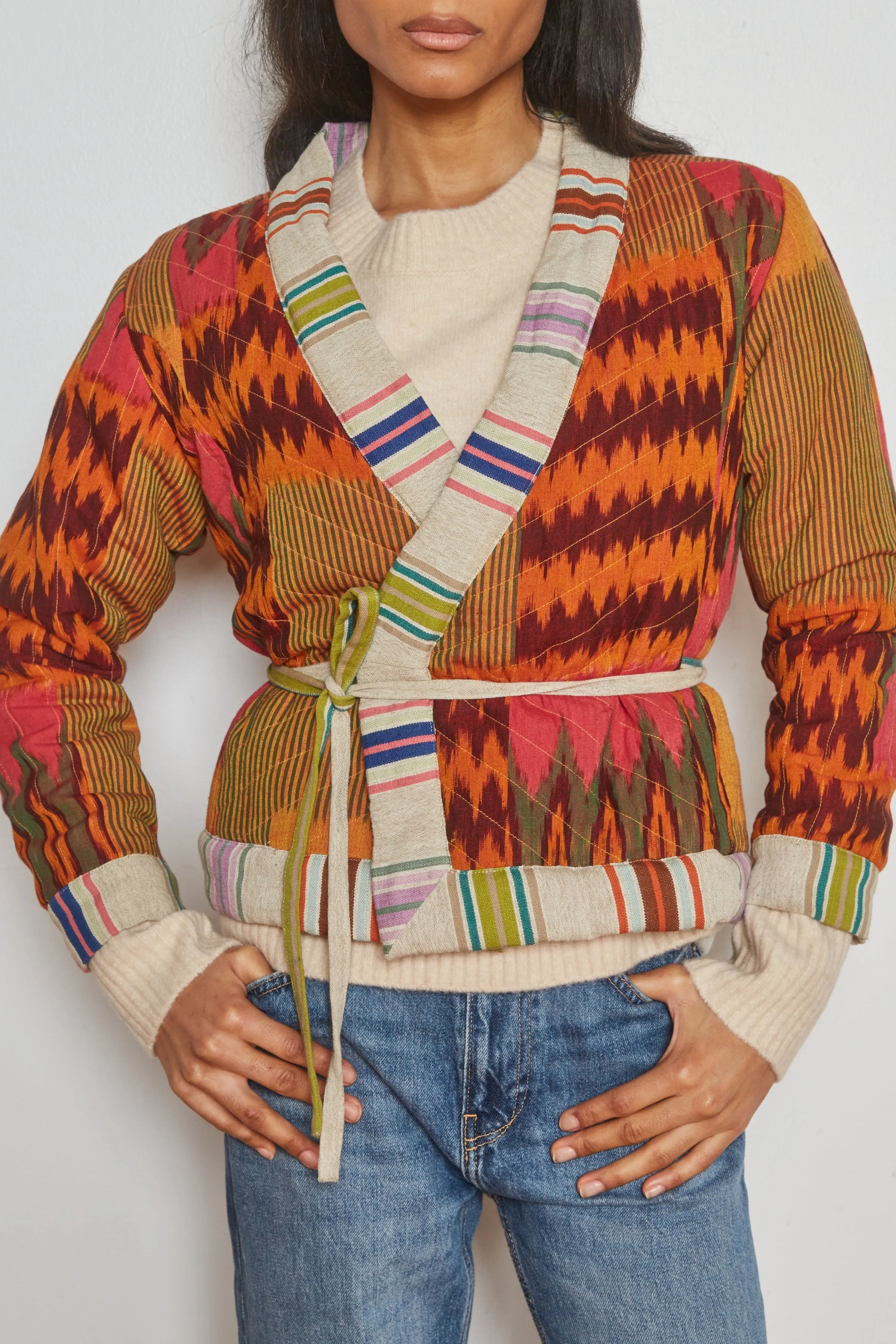 MIRAGE JACKET | MYSTIC IKAT X NOIR BLOSSOM sold by Rujuta Sheth product image thumbnail 3