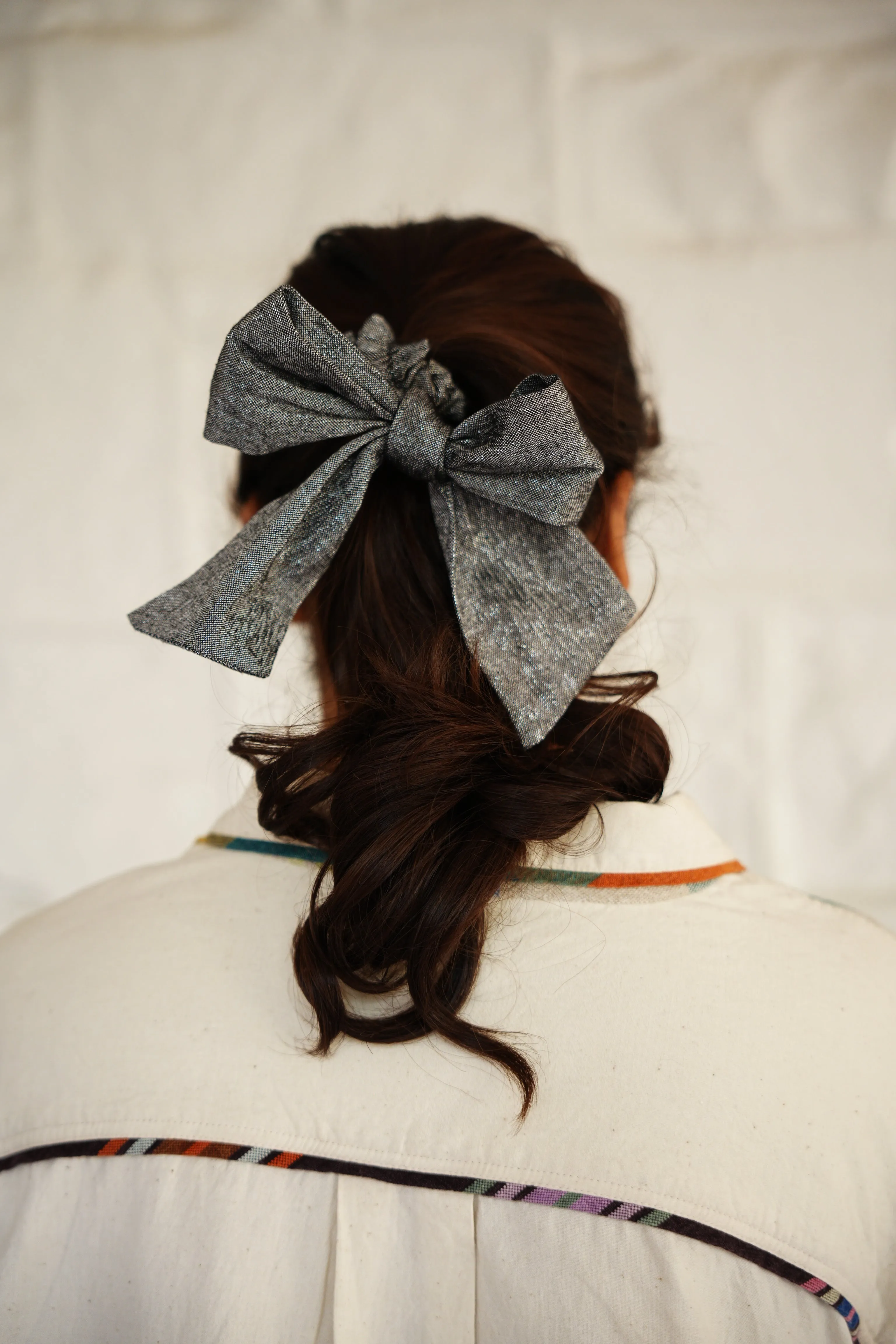 TINSEL SCRUNCHIE | GREY sold by Rujuta Sheth product image thumbnail 2