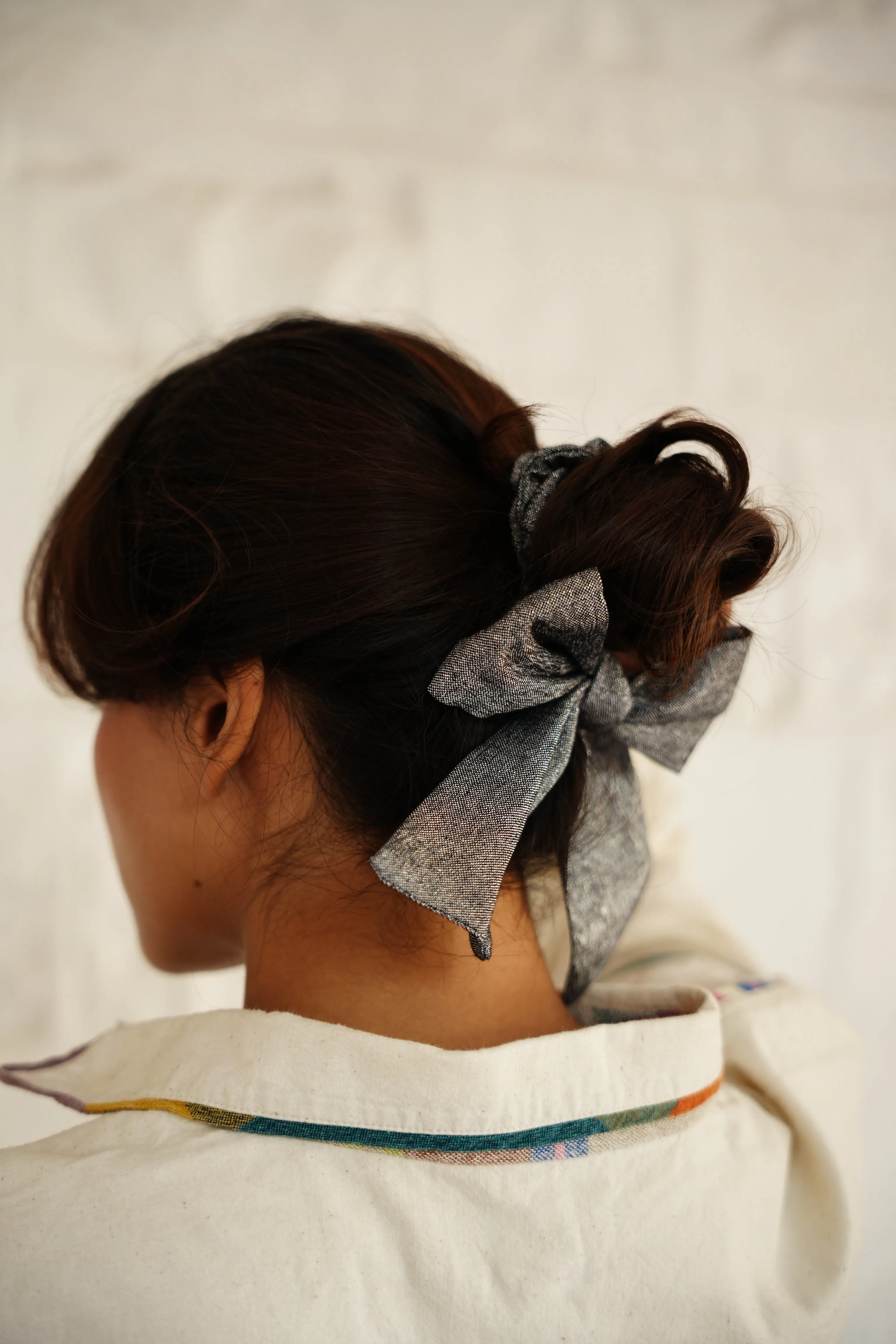 TINSEL SCRUNCHIE | GREY sold by Rujuta Sheth product image thumbnail 3