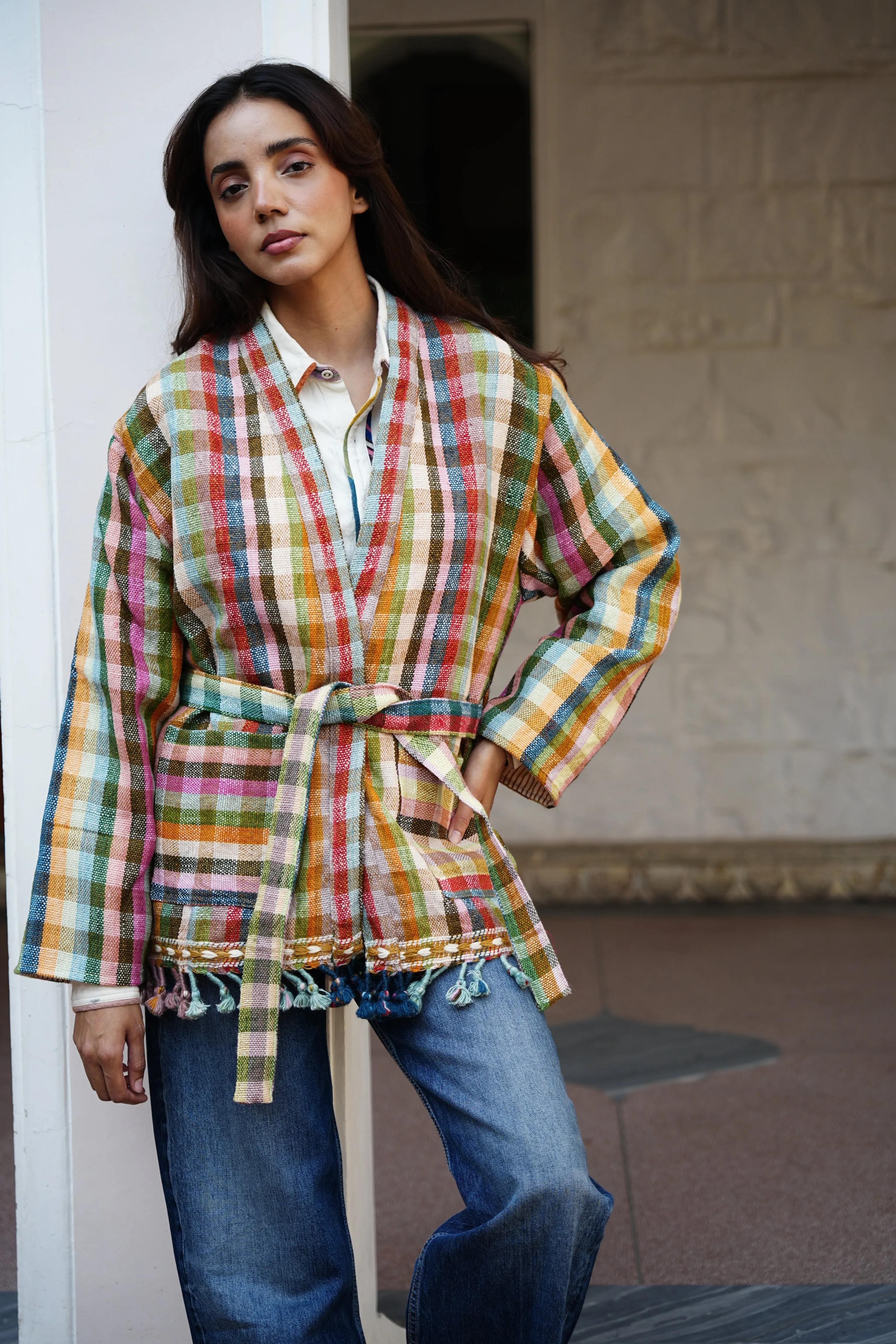 VALLEY JACKET | FOREST CHEX sold by Rujuta Sheth product image thumbnail 2