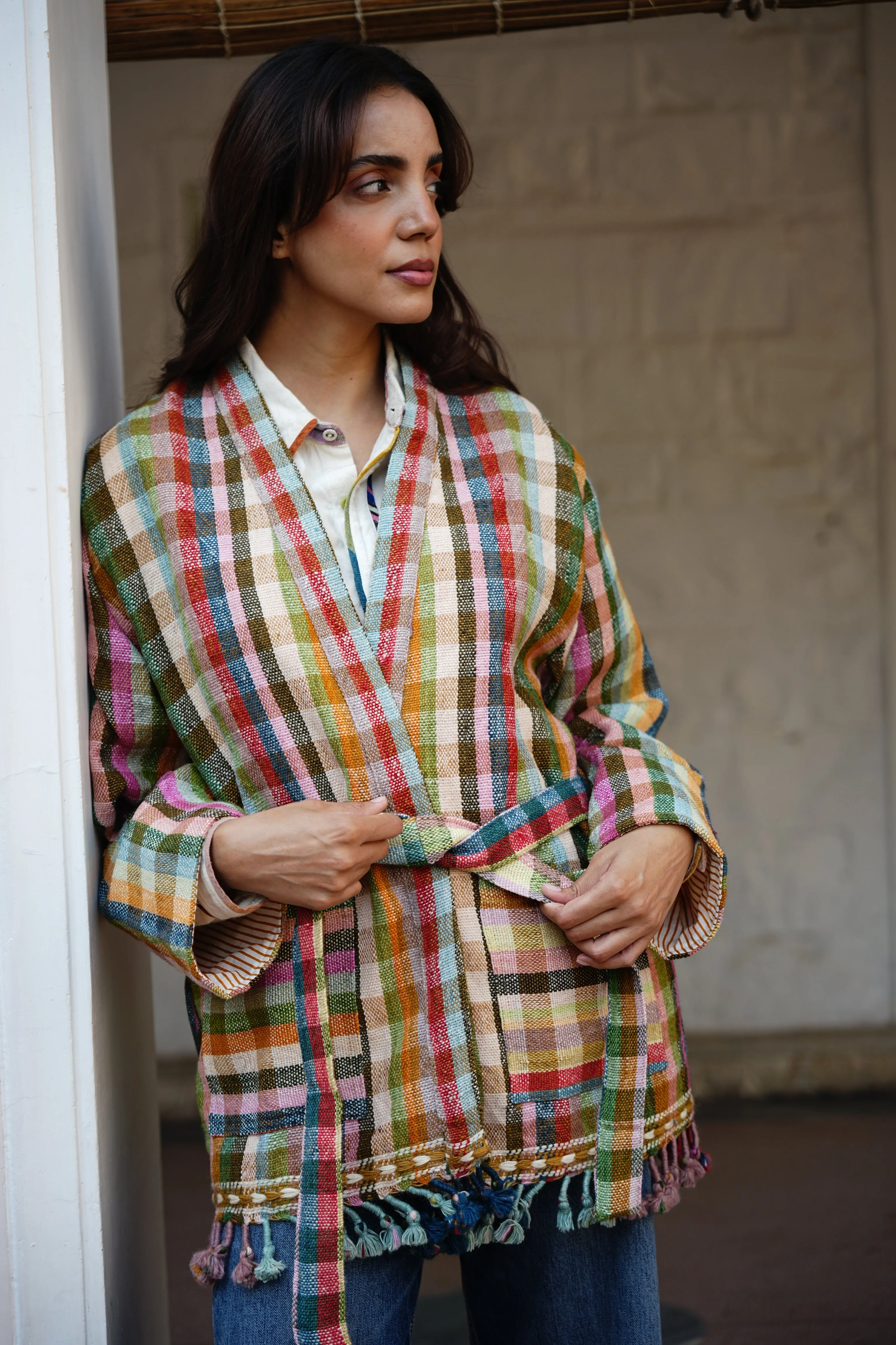 VALLEY JACKET | FOREST CHEX sold by Rujuta Sheth product image thumbnail 4