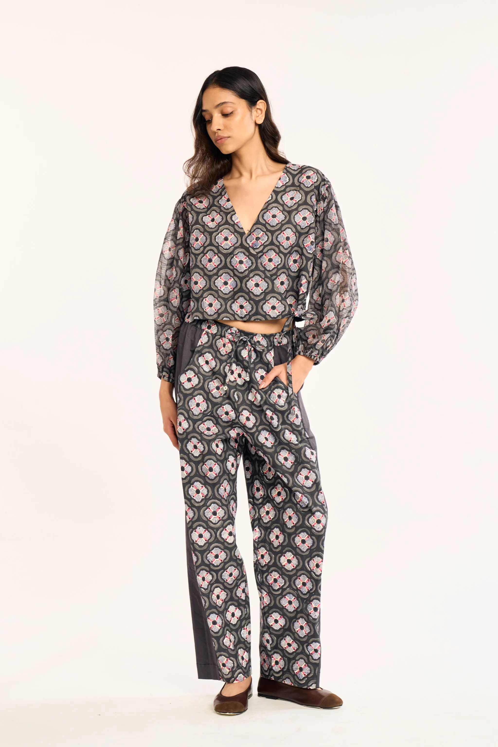 SOL TOP | CHARCOAL BOTANICA sold by Rujuta Sheth product image thumbnail 3