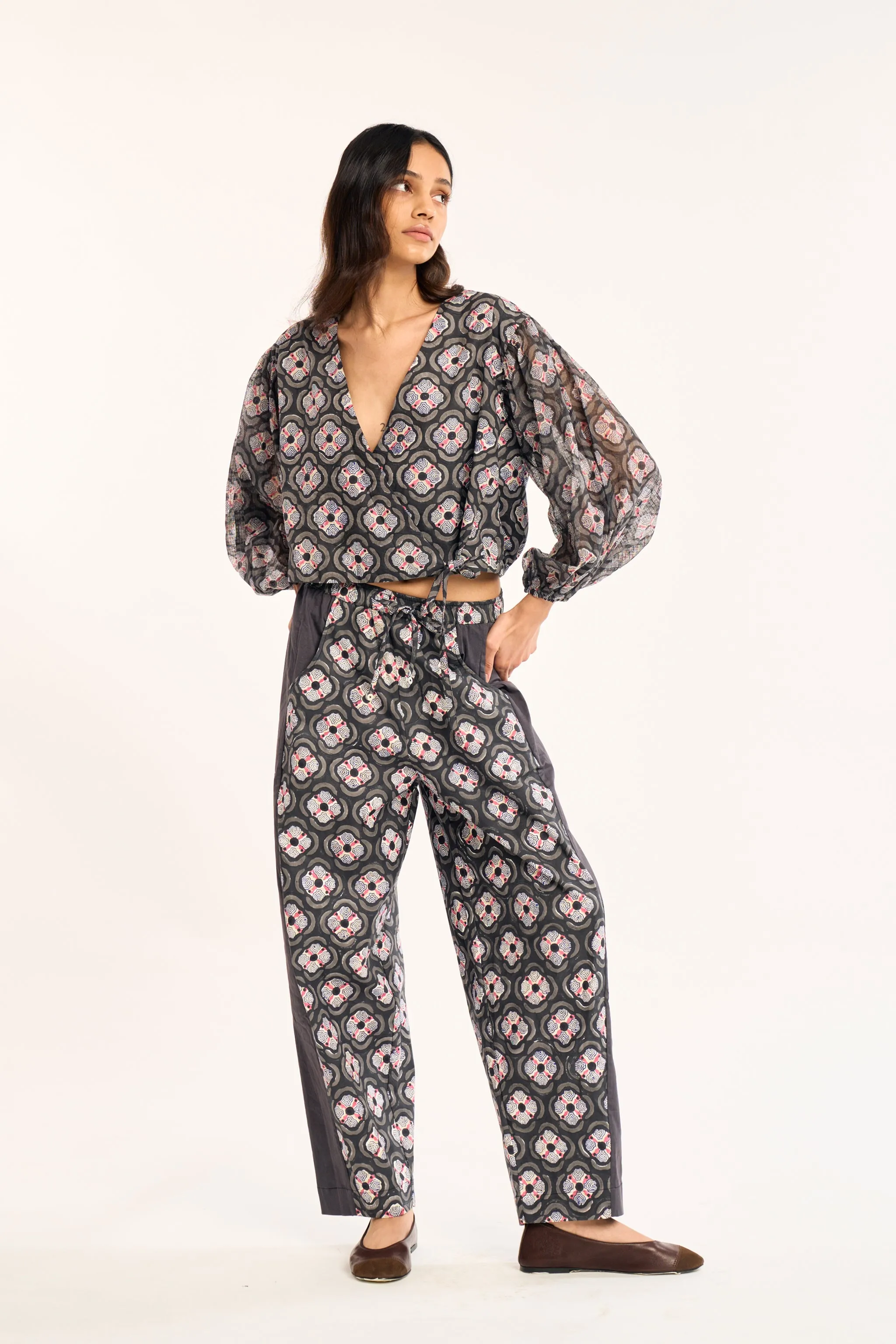 SOL TOP | CHARCOAL BOTANICA sold by Rujuta Sheth