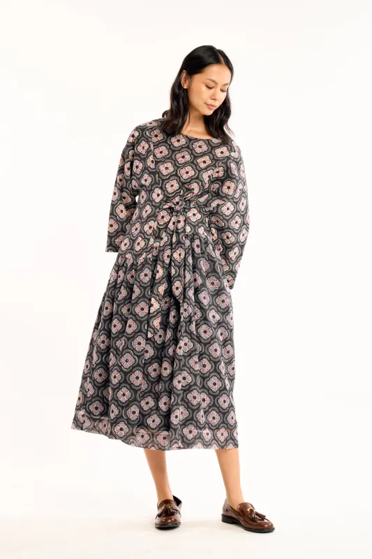 NOA DRESS | CHARCOAL BOTANICA made by Rujuta Sheth