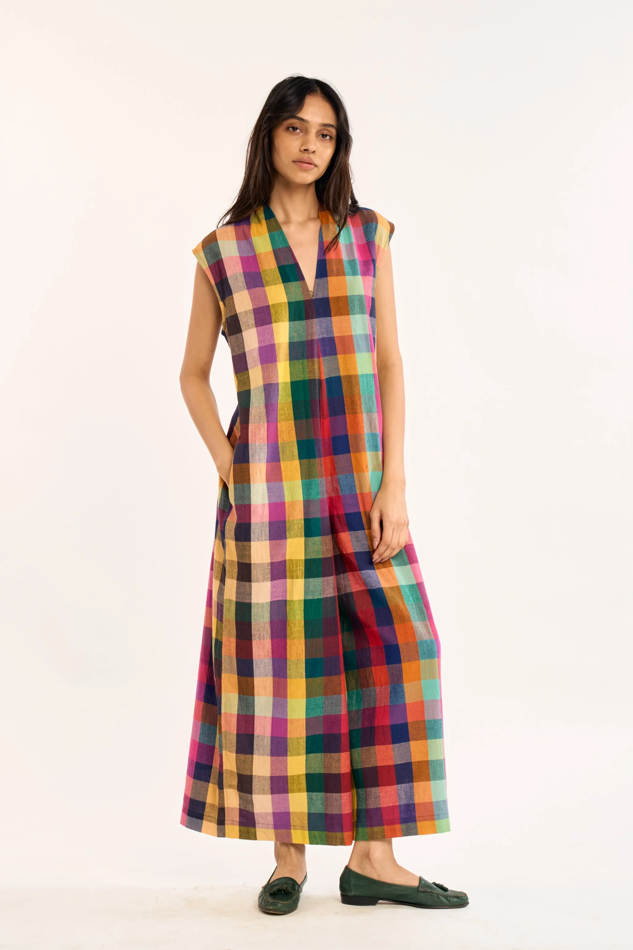 NINA JUMPSUIT | CARAVAN CHEX sold by Rujuta Sheth product image thumbnail 2