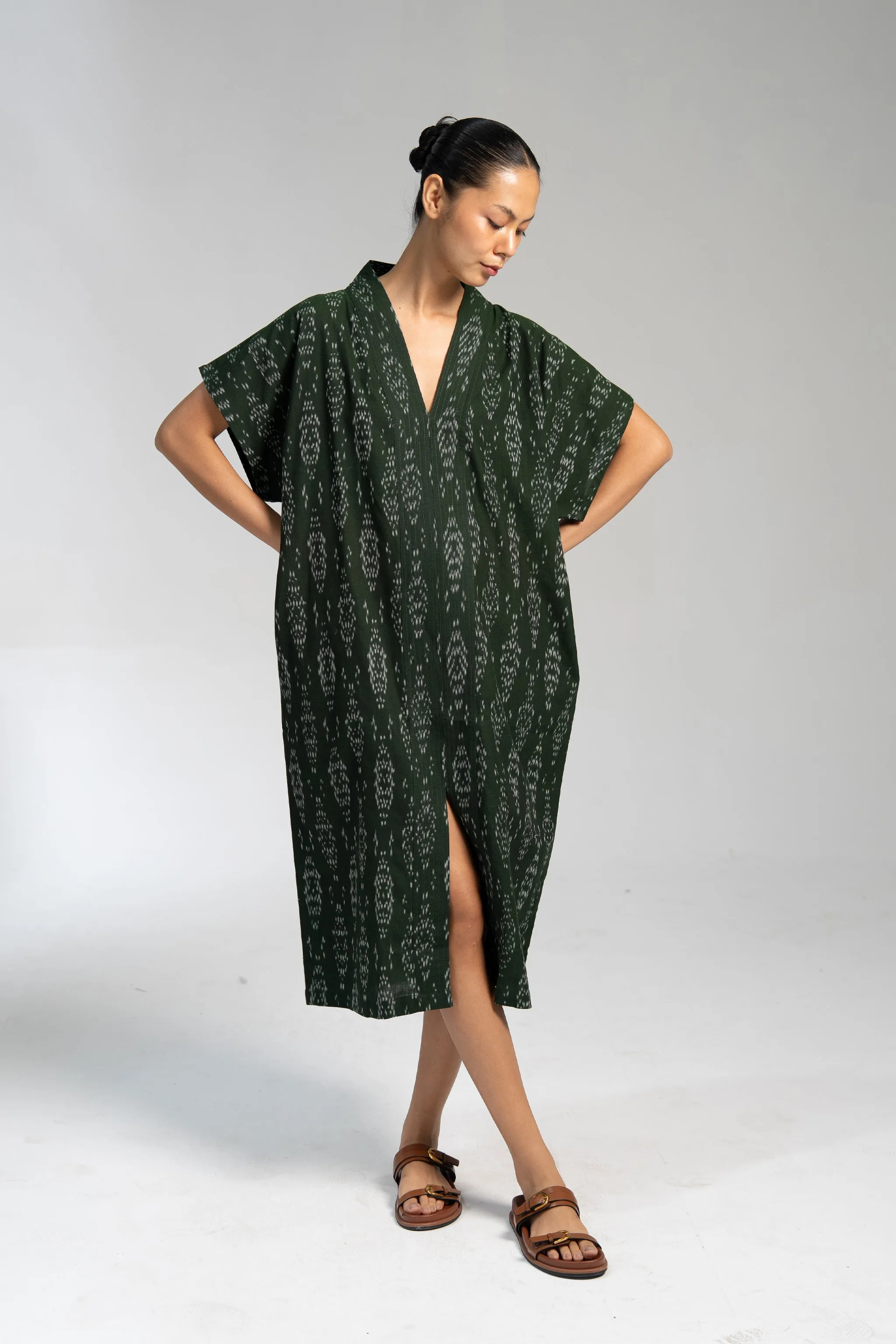 NAYA KAFTAN DRESS | FOREST IKAT sold by Rujuta Sheth product image thumbnail 2