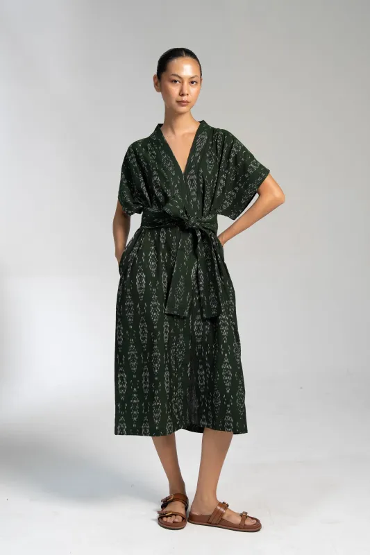 NAYA KAFTAN DRESS | FOREST IKAT made by Rujuta Sheth