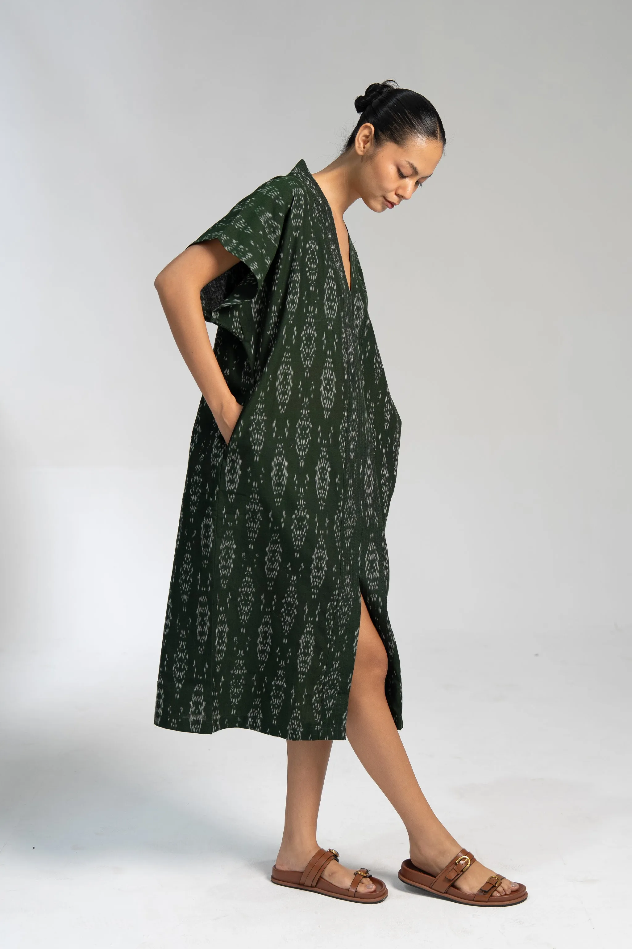 NAYA KAFTAN DRESS | FOREST IKAT sold by Rujuta Sheth product image thumbnail 5