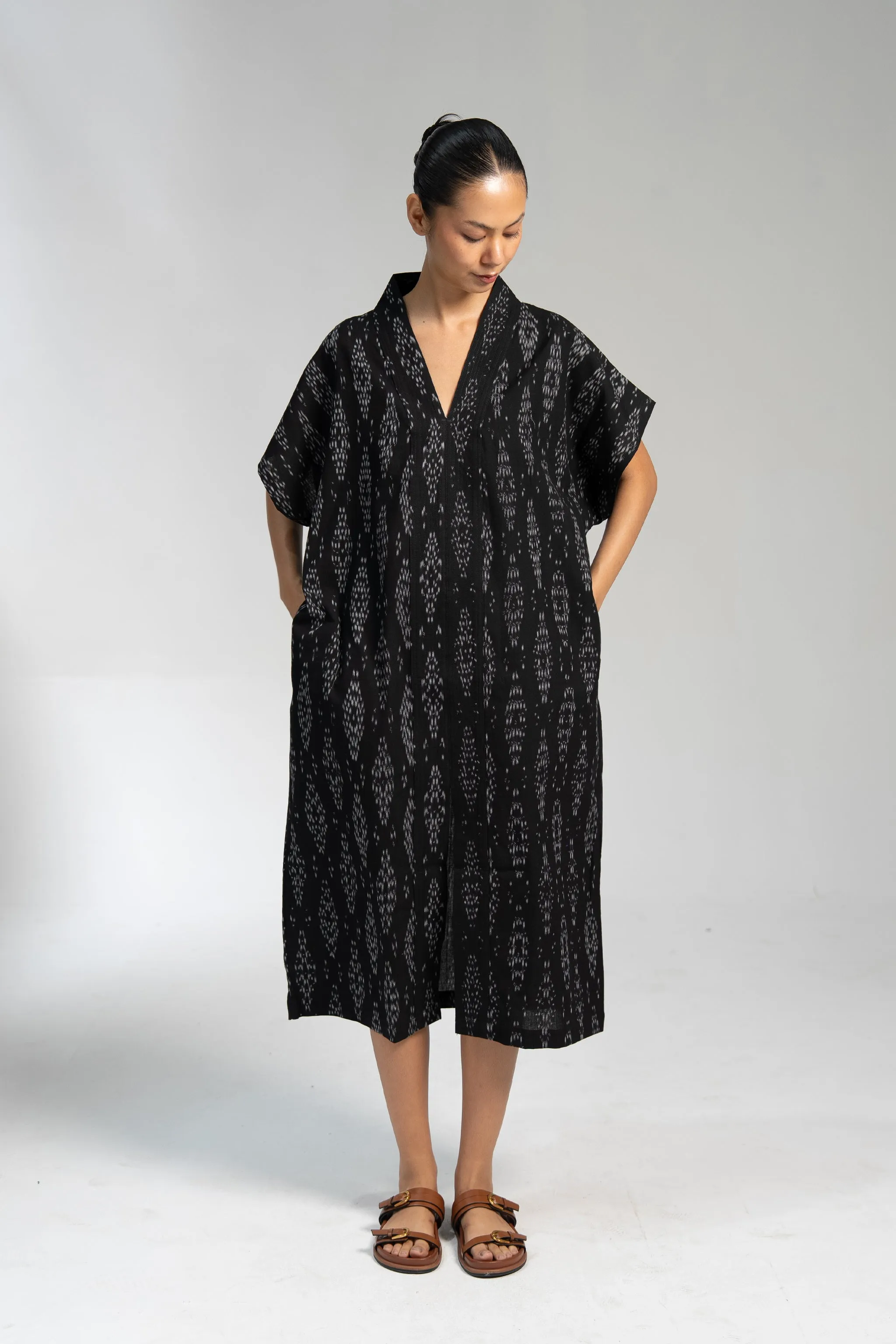 NAYA KAFTAN DRESS | MIDNIGHT IKAT sold by Rujuta Sheth product image thumbnail 2