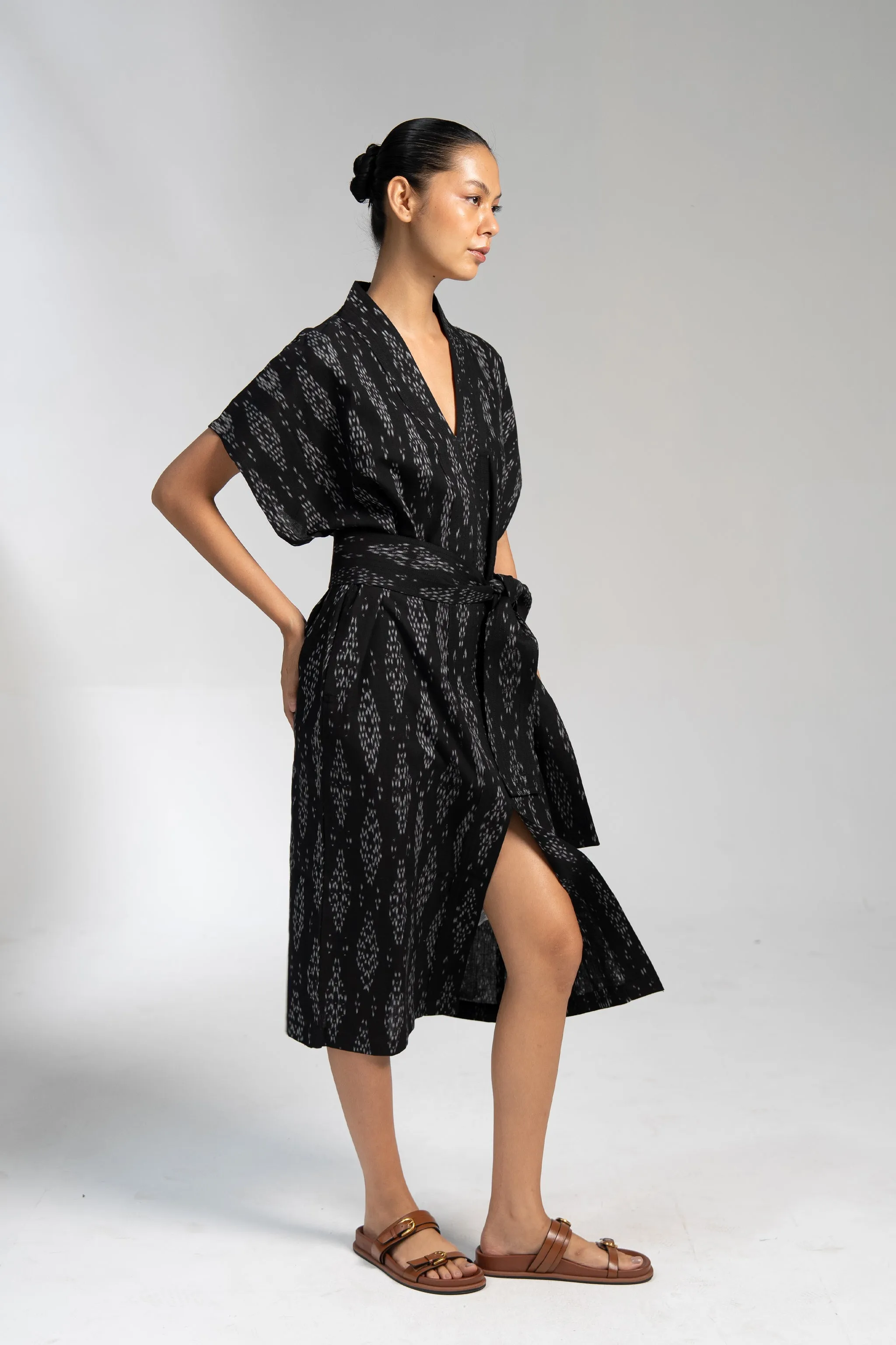 NAYA KAFTAN DRESS | MIDNIGHT IKAT sold by Rujuta Sheth product image thumbnail 4