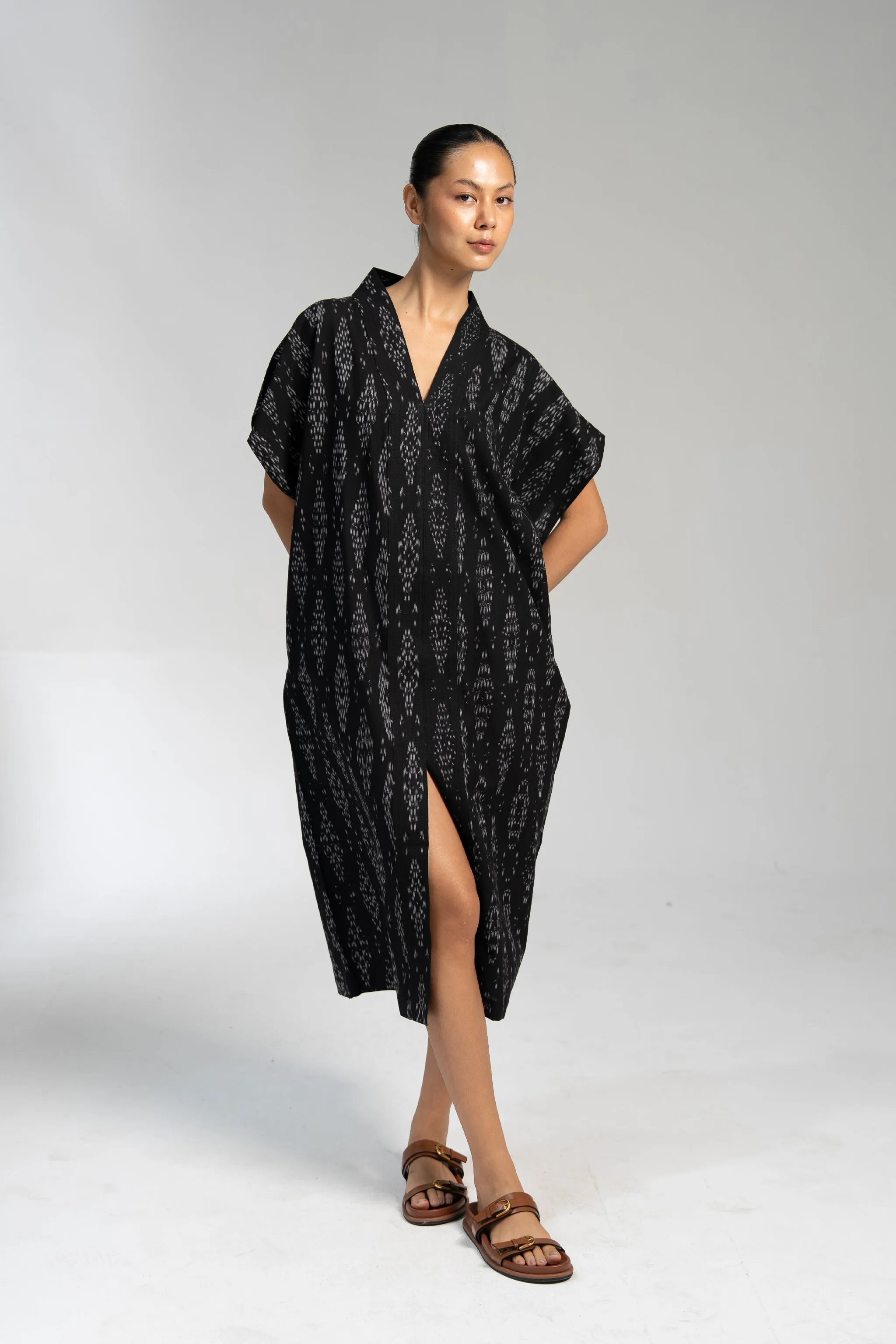 NAYA KAFTAN DRESS | MIDNIGHT IKAT sold by Rujuta Sheth product image thumbnail 5