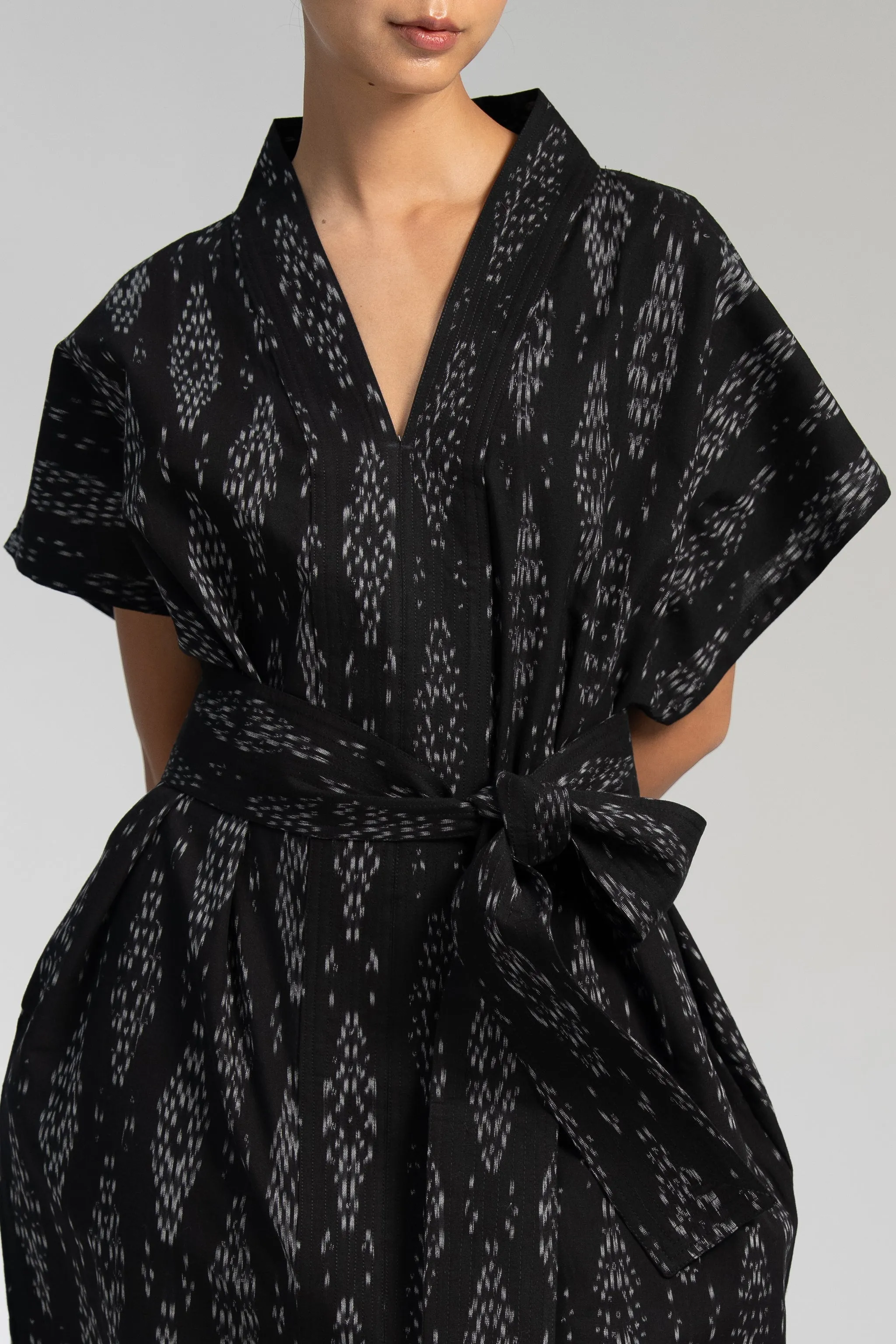 NAYA KAFTAN DRESS | MIDNIGHT IKAT sold by Rujuta Sheth product image thumbnail 3