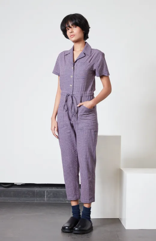 RAY JUMPSUIT | MAUVE CHEX sold by Rujuta Sheth