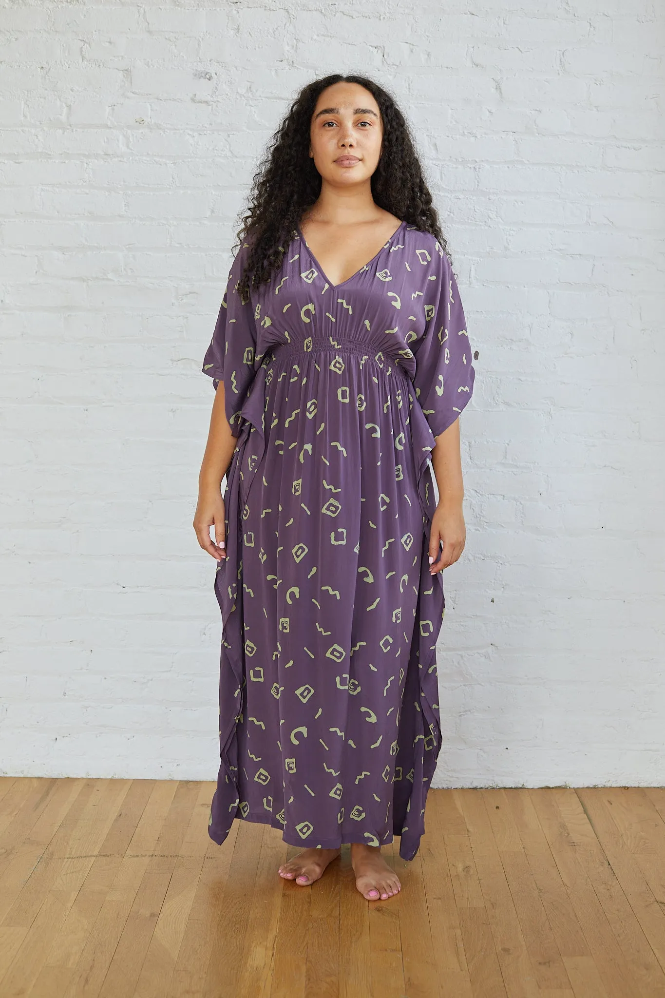 AZTEC KAFTAN DRESS | MAUVE BLOCK PRINT sold by Rujuta Sheth