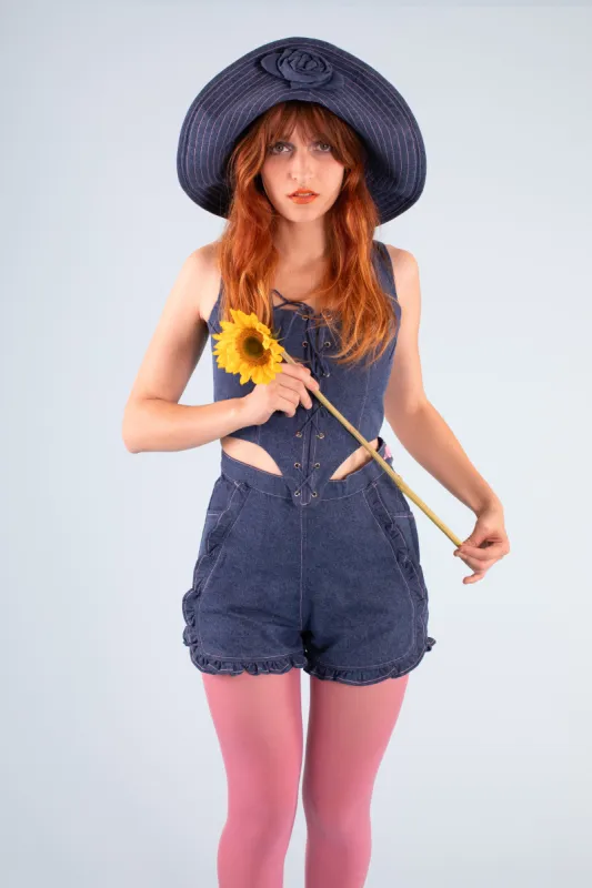 Denim Persephone Hat made by Samantha Pleet