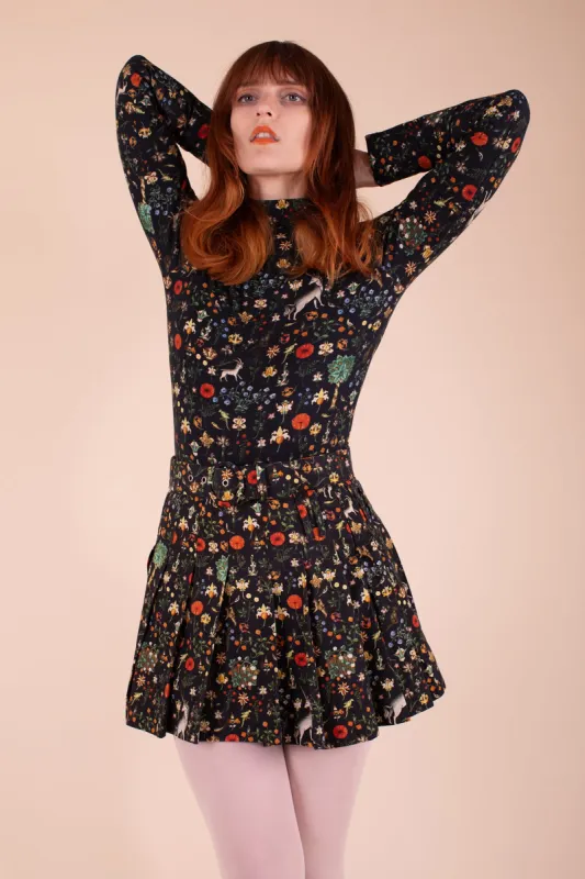 Pleeted Mini Skirt - Black Illuminated sold by Samantha Pleet