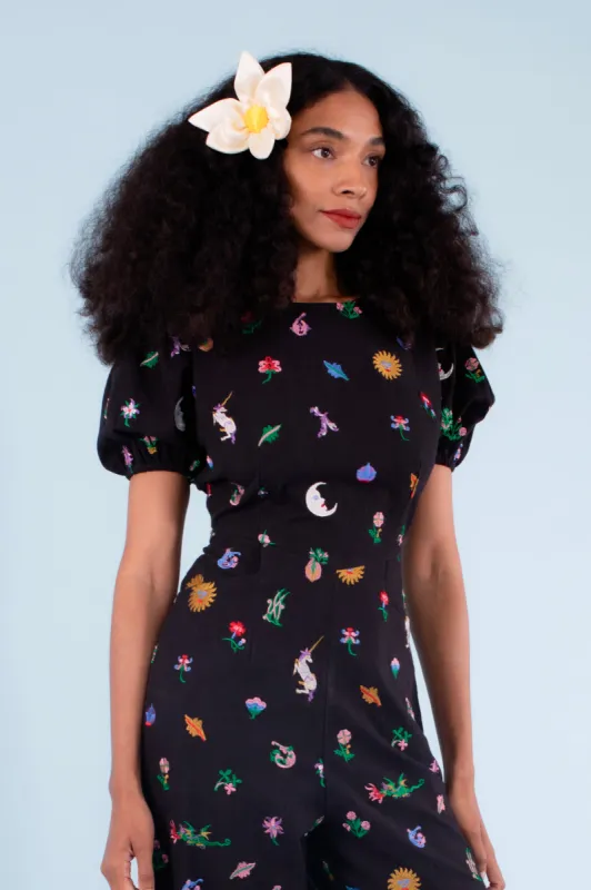 Daisy Hair Clip - Ivory + Goldenrod made by Samantha Pleet