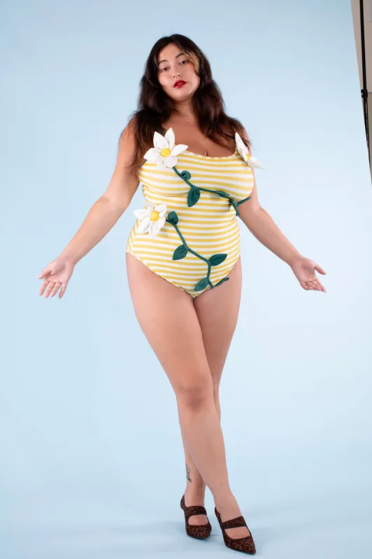 Starflower Swimsuit - Goldenrod/Ivory sold by Samantha Pleet