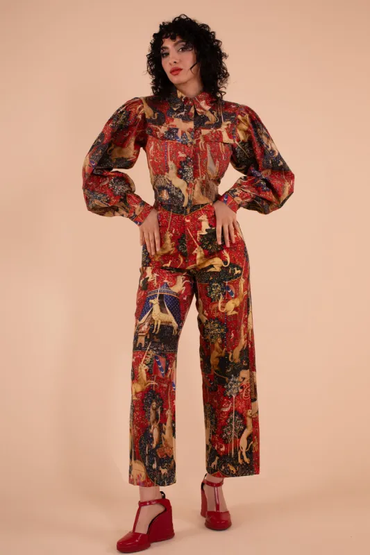 Pennyroyal Pants - Red Tapestry sold by Samantha Pleet