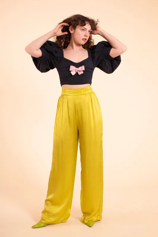 Wessex Pants - HKM - Chartruse Silk sold by Samantha Pleet