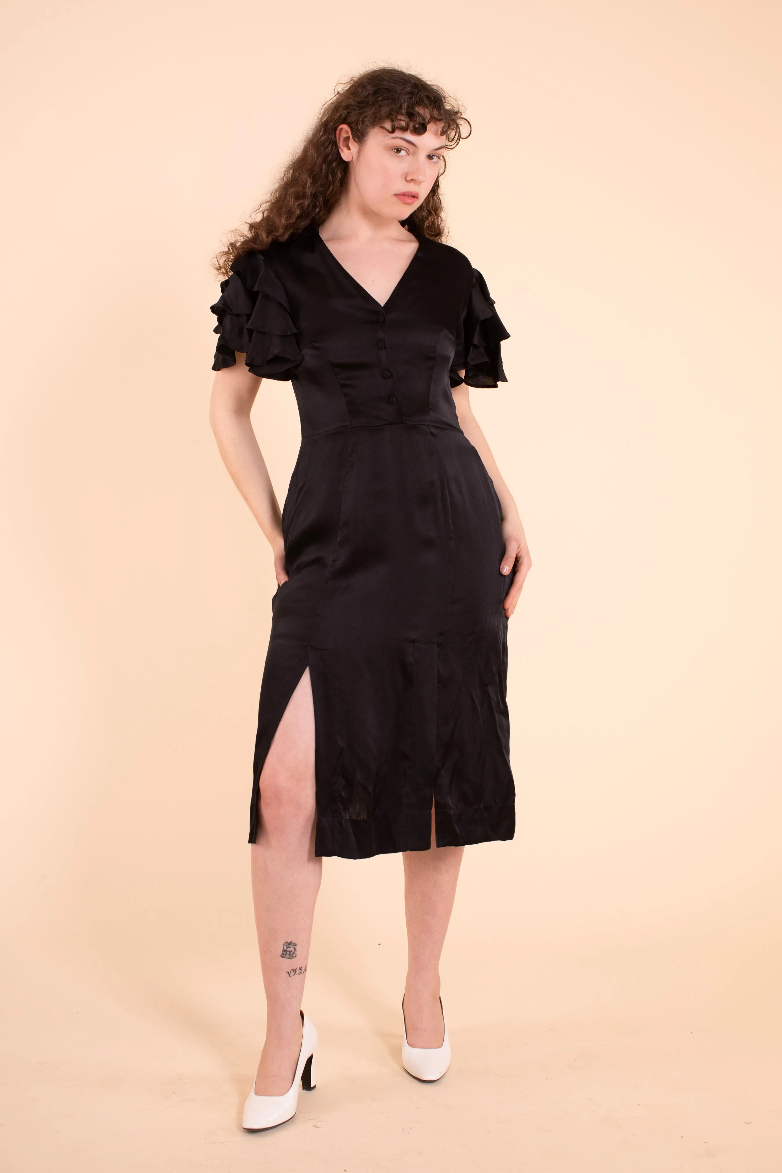 Bathsheba Dress - HKM - Black Silk sold by Samantha Pleet