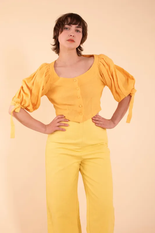 Emma Blouse - HKM - Sunshine Linen sold by Samantha Pleet
