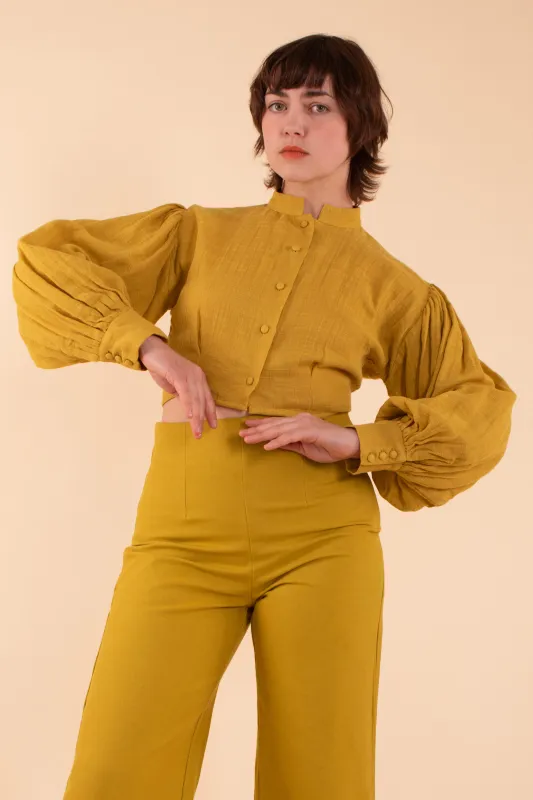 Helen Blouse - HKM - Mustard Gauze made by Samantha Pleet