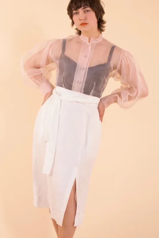 Hilde Skirt - HKM - White Linen made by Samantha Pleet