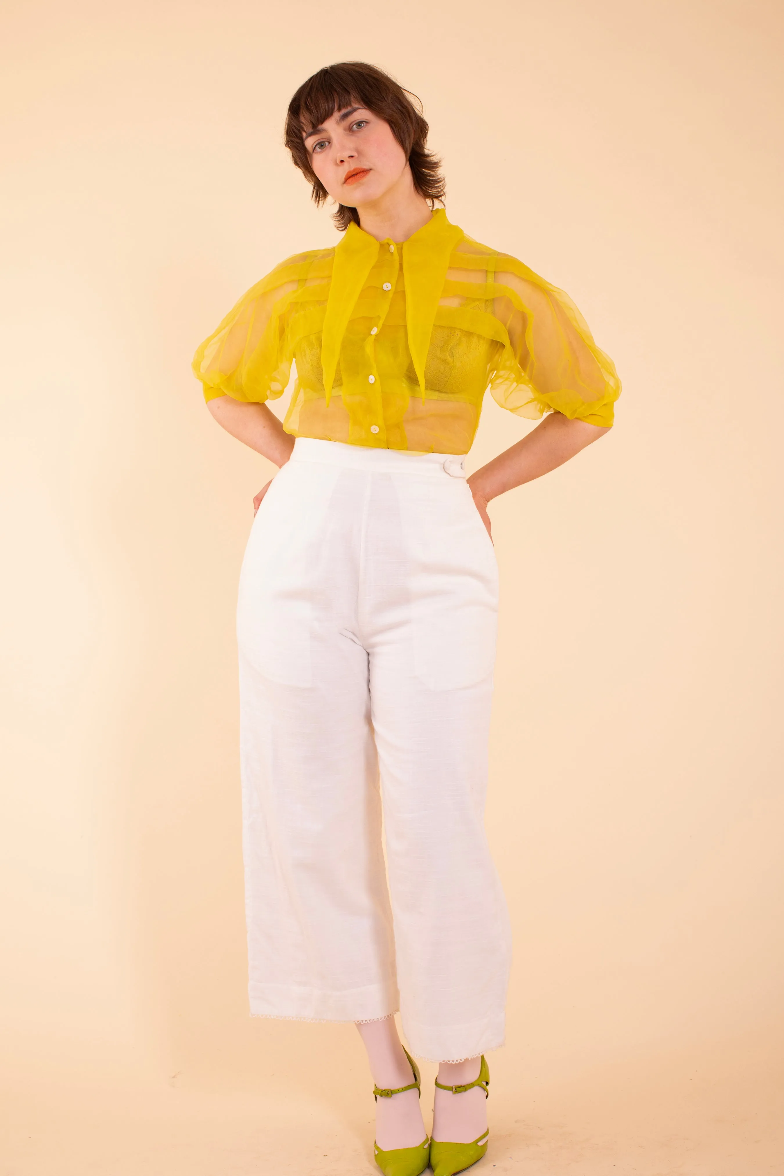 Reed Pants - HKM - White Gauze sold by Samantha Pleet