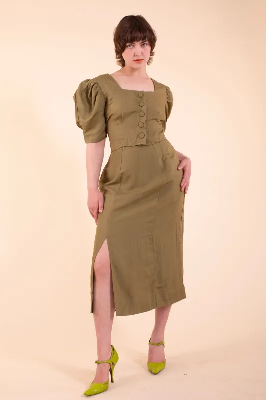Emma Skirt - HKM - Moss Linen sold by Samantha Pleet