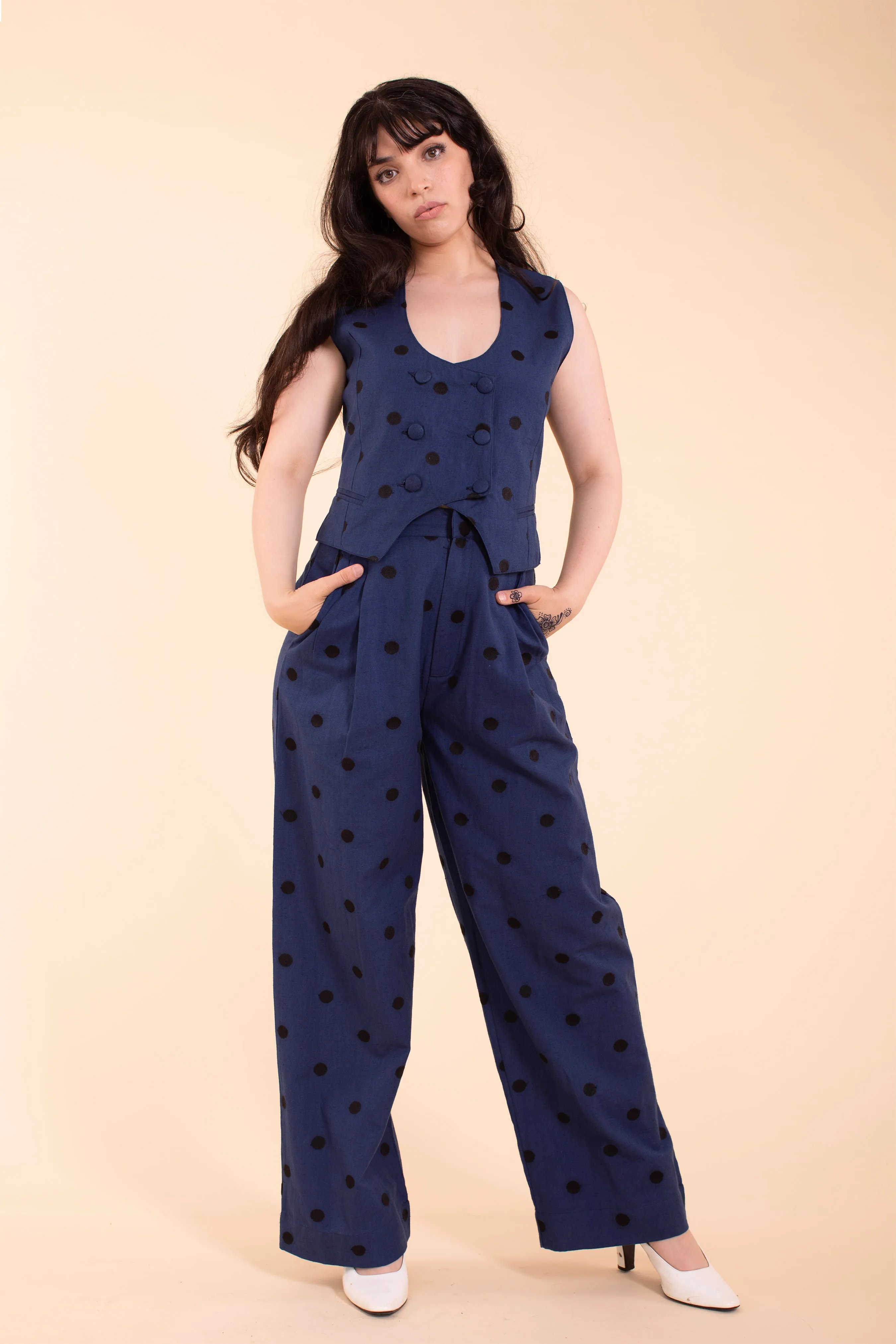 Noble Trouser - Indigo Linen sold by Samantha Pleet product image thumbnail 2