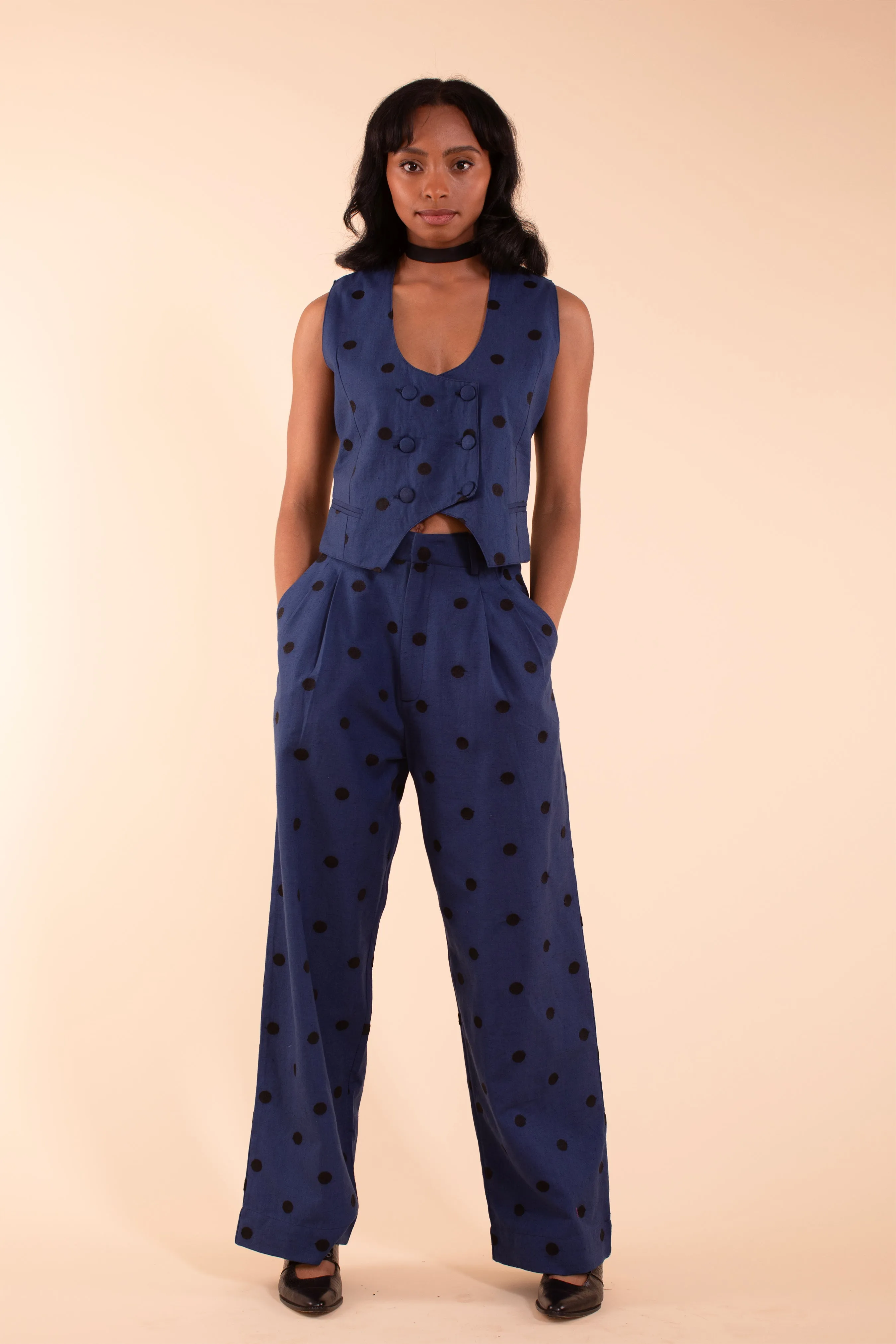 Noble Trouser - Indigo Linen sold by Samantha Pleet