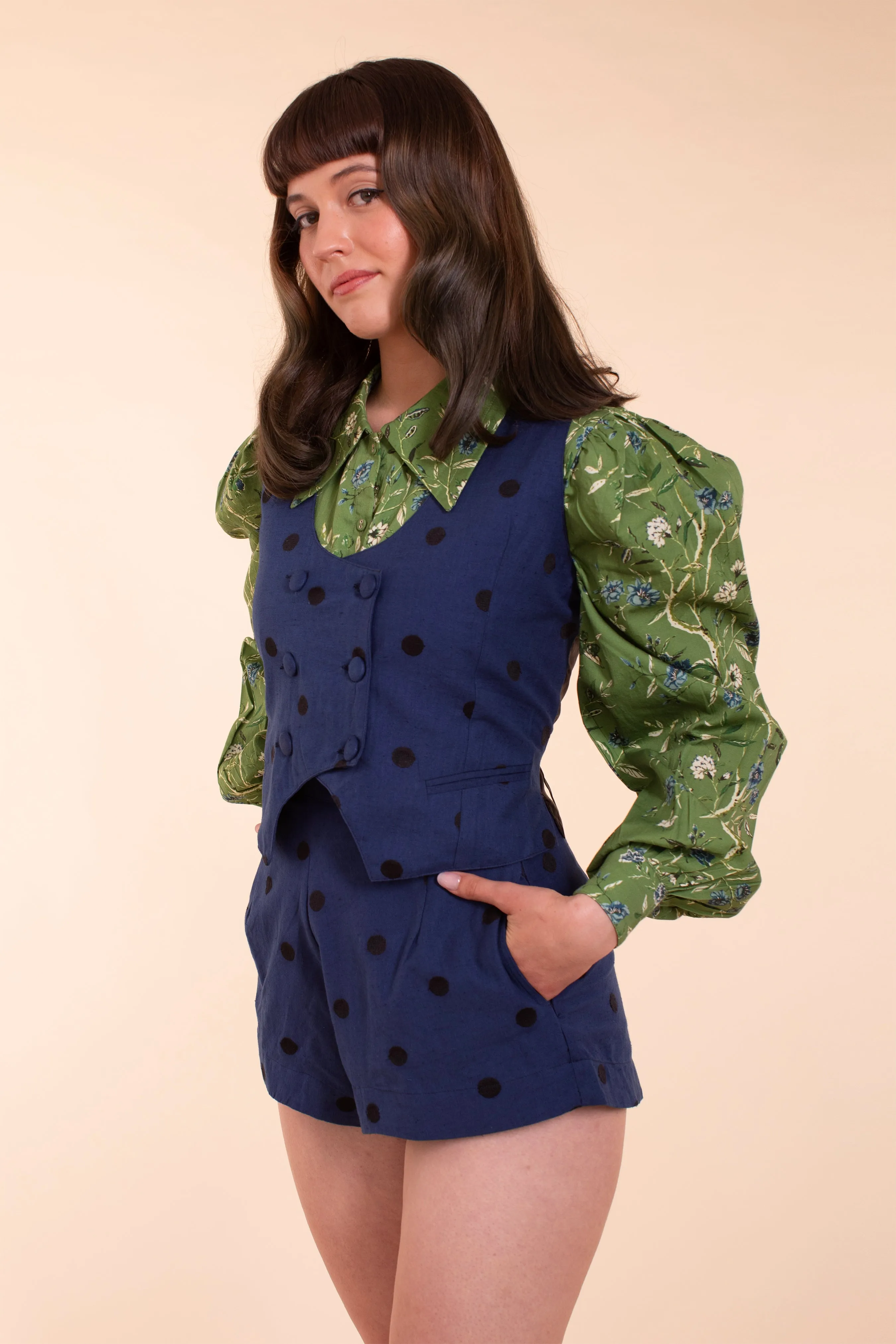 Noble Vest - Indigo Linen sold by Samantha Pleet product image thumbnail 2