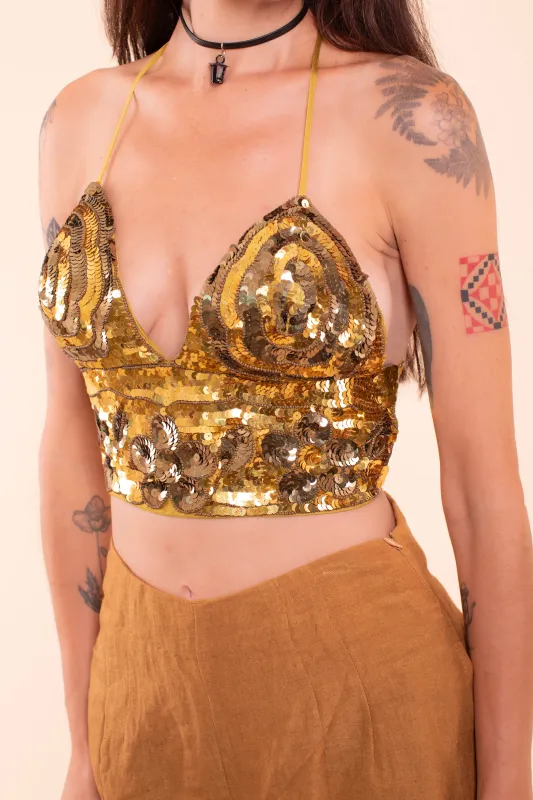 Sequined Bralette - HKM - One of A Kind made by Samantha Pleet