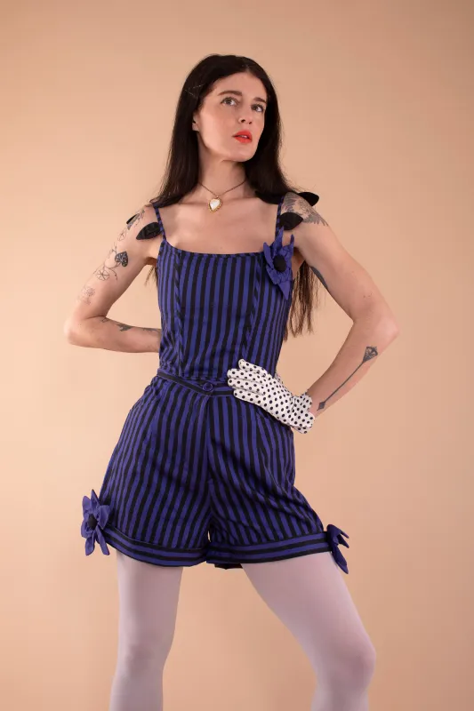 Flower Ghost Shorts - Blue Stripe made by Samantha Pleet