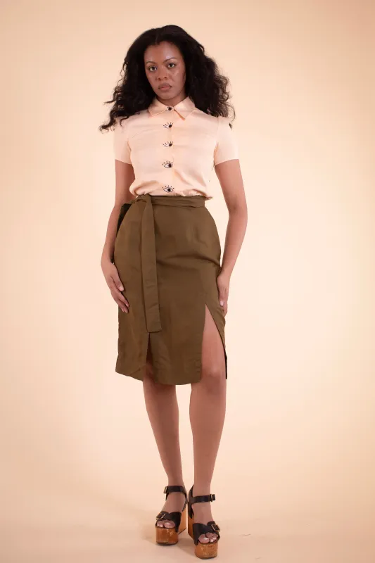 Emma Skirt - HKM - Forest Green Linen sold by Samantha Pleet